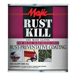 Rustkill 8-6014-2 Enamel Paint, Gloss, Aluminum, 1 qt, Can, Oil Base, Application: Brush, Roller, Spray