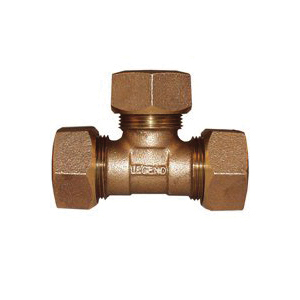 T-4451NL Series 313-434NL Pipe Tee, 3/4 in, Ring Compression, Bronze