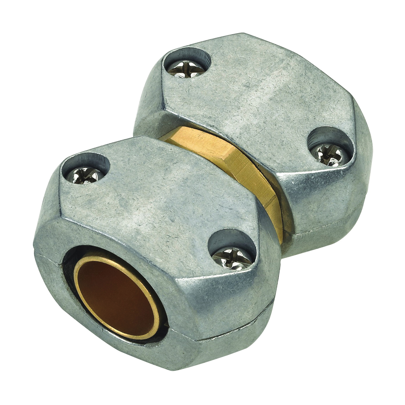 GC535 Hose Mender, 5/8 to 3/4 in, Brass, Brass/Silver