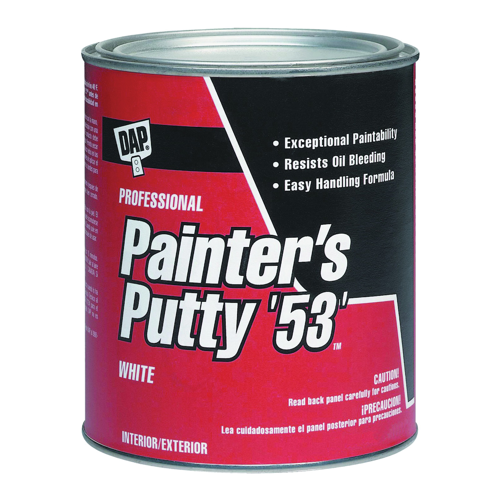 12240 Painter's Putty, Paste, Musty, White, 0.5 pt Tub