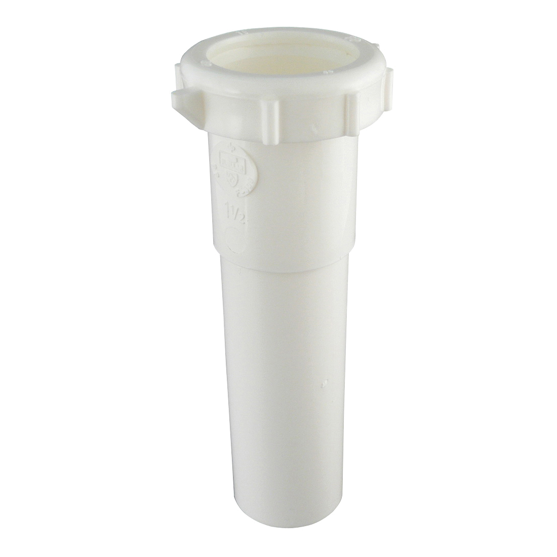 PP55-2W Pipe Extension Tube, 1-1/2 in, 6 in L, Slip-Joint, Polypropylene, White