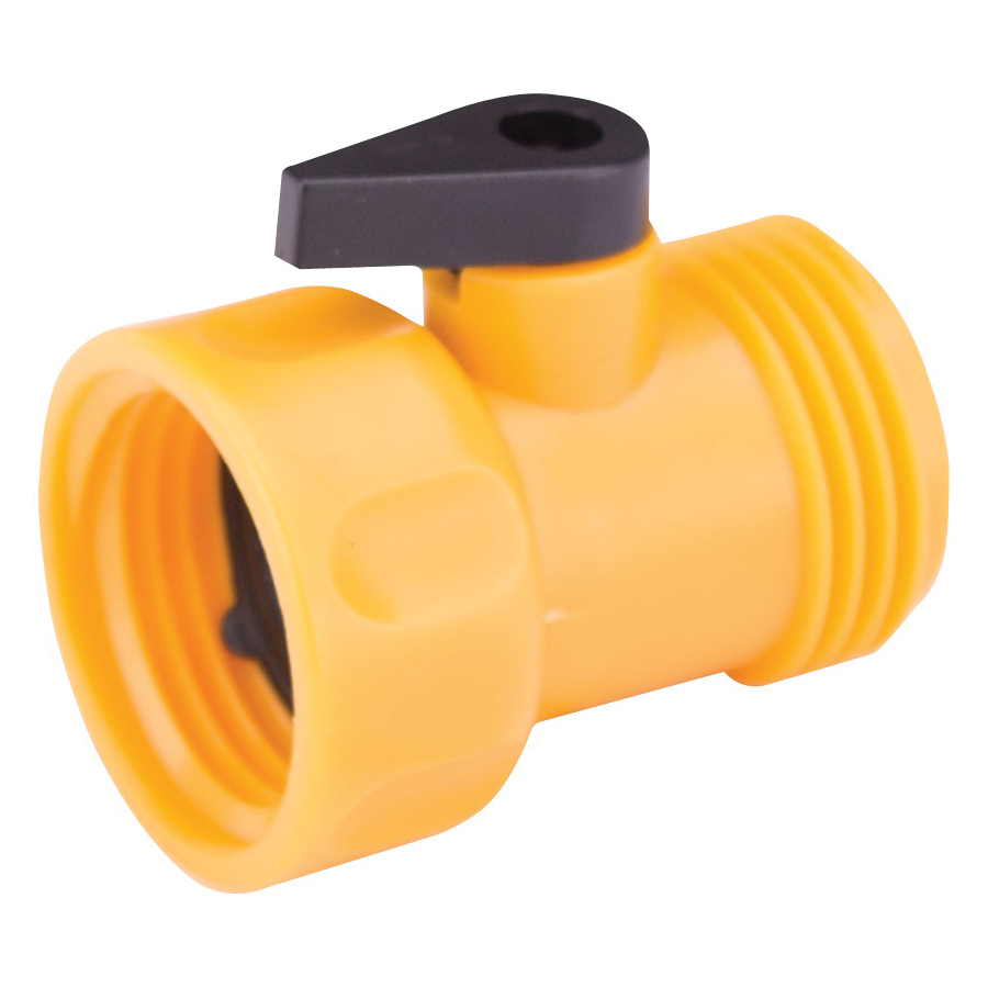 GC5143L Hose Shut-Off Valve, 3/4 in, Female, 1-Port/Way, Plastic Body, Yellow