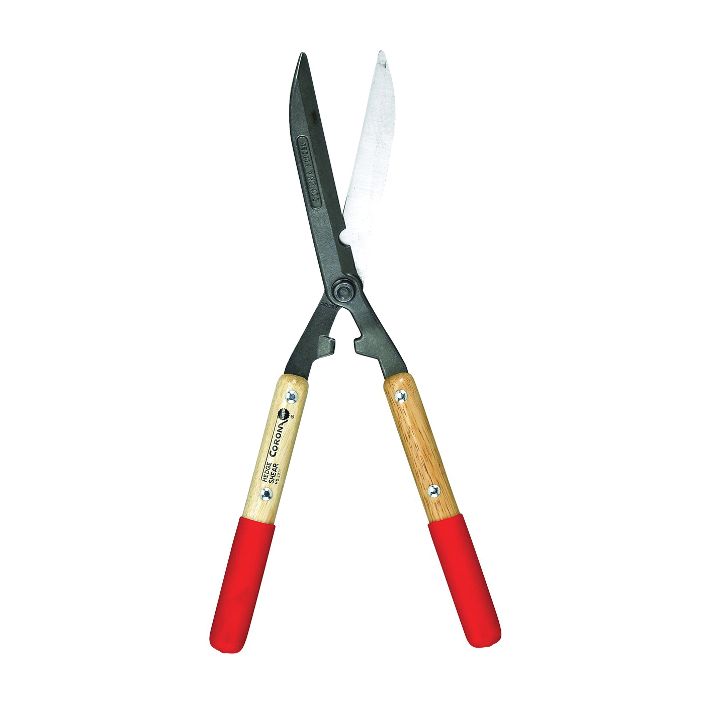 Corona HS 3911 Hedge Shear, Straight Edge with Limb Notch Blade, 8-1/4 in L Blade, Steel Blade, Wood Handle, 21 in OAL - 1