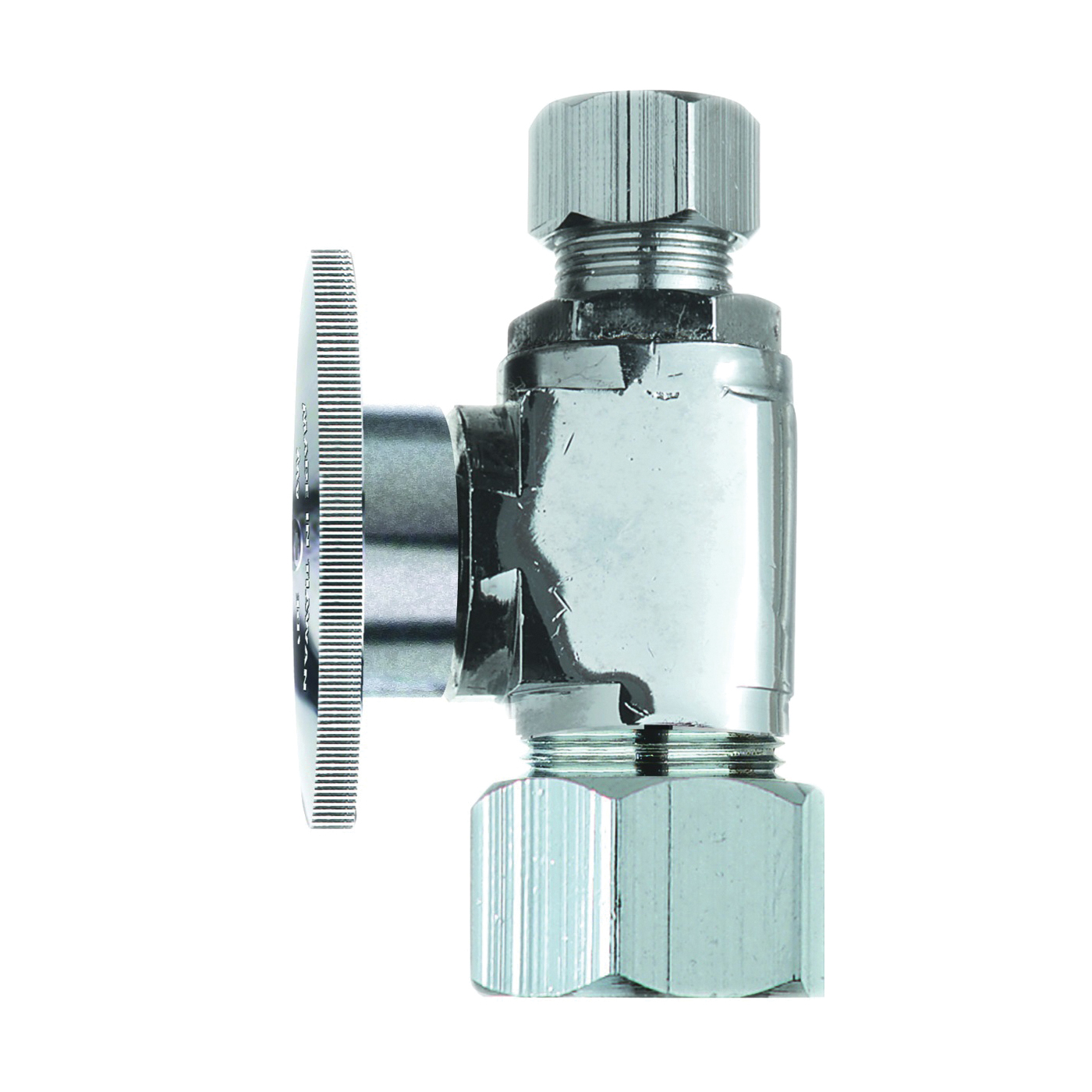PP63PCLF Straight Shut-Off Valve, 1/2 x 3/8 in Connection, Compression, Quarter-Turn Lever Actuator
