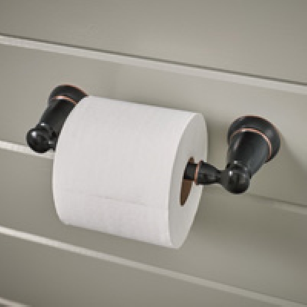 Moen Banbury Series Y2608BRB Pivoting Paper Holder, Zinc, Brown, Mediterranean Bronze, Double Post Mounting