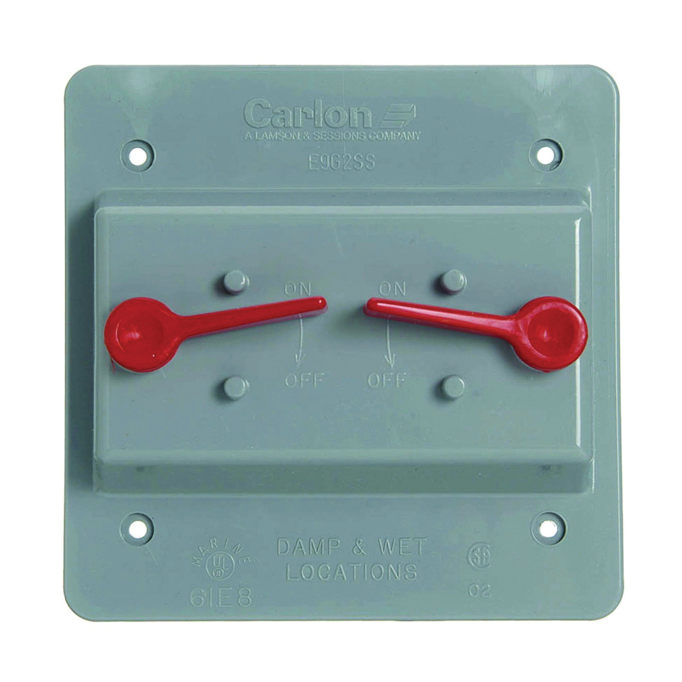 E9G2SSNR Cover, 4-55/64 in L, 4-55/64 in W, Square, Polycarbonate (Plastic), Gray