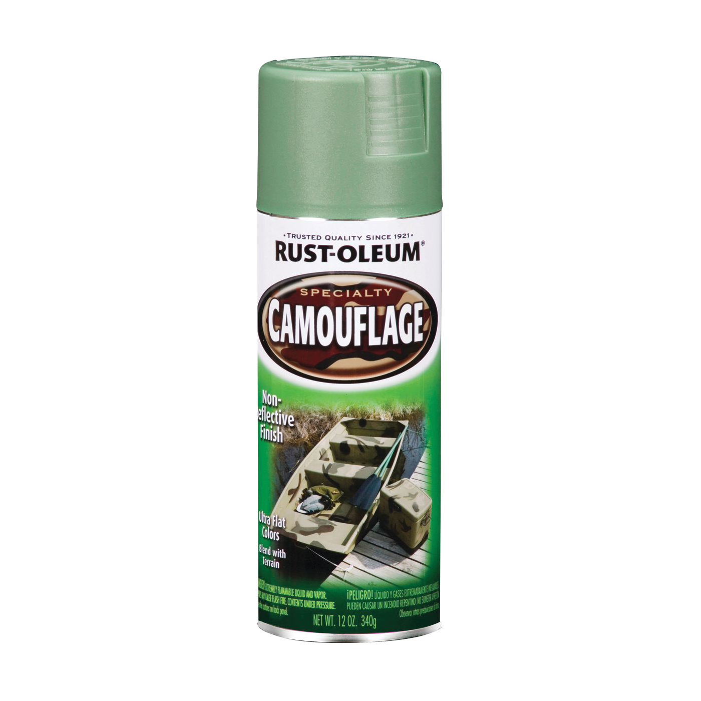 1920830 Camouflage Spray Paint, Ultra Flat, Army Green, 12 oz, Can