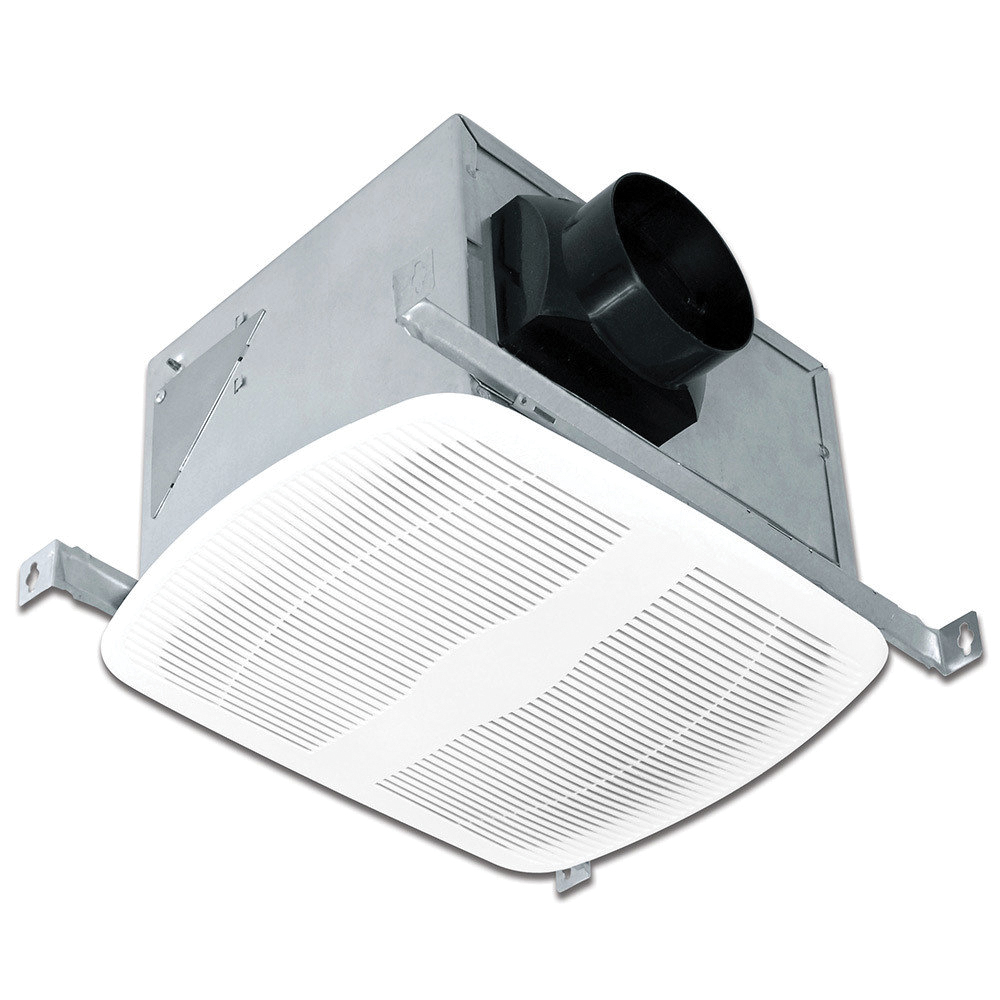 AK80H Bathroom Exhaust Fan, 9.4 in L, 10.88 in W, 0.3 A, 120 V, 1-Speed, 80 cfm Air, Metal, White