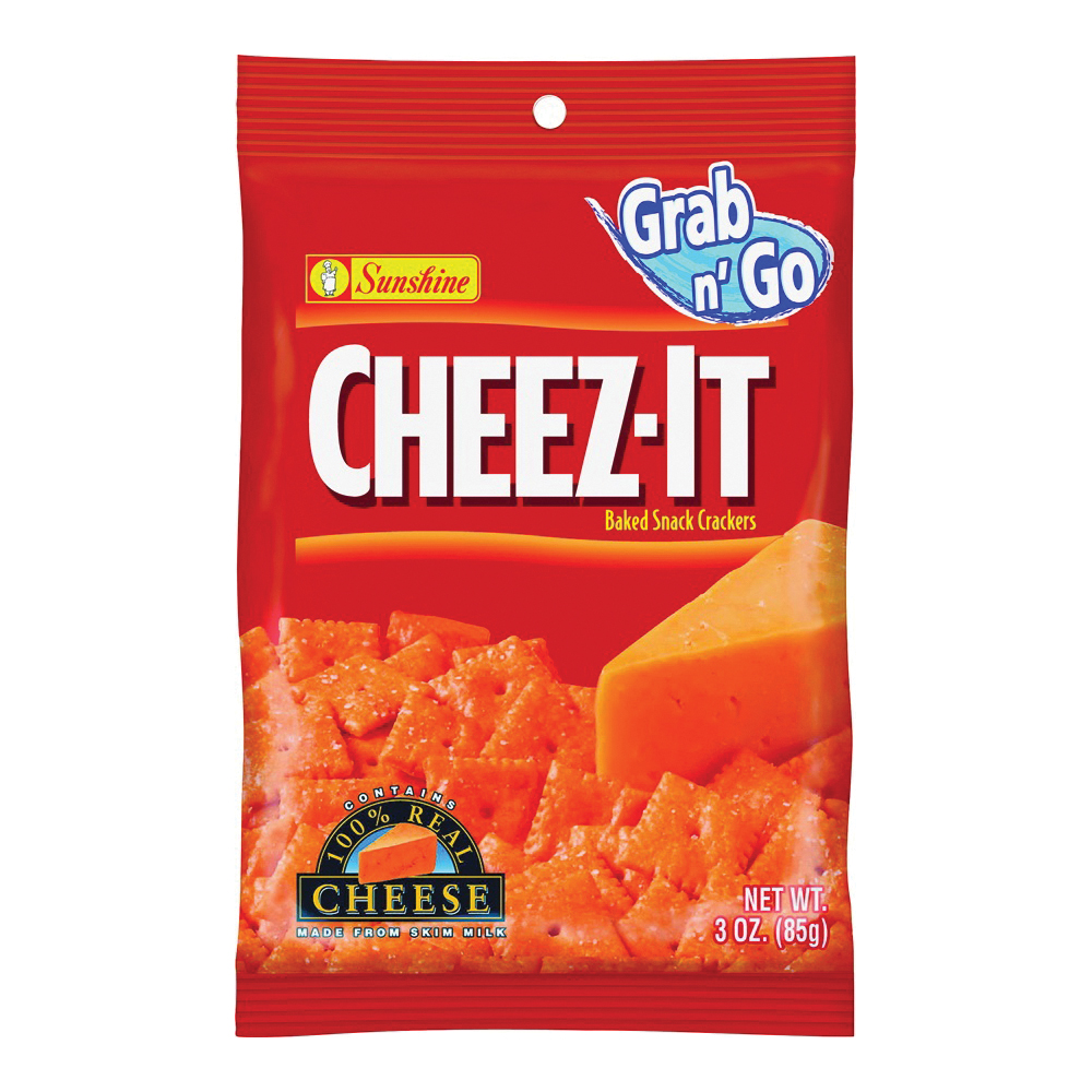 CHEEZIT36 Original Baked Snack Cracker, Cheese, 3 oz Bag