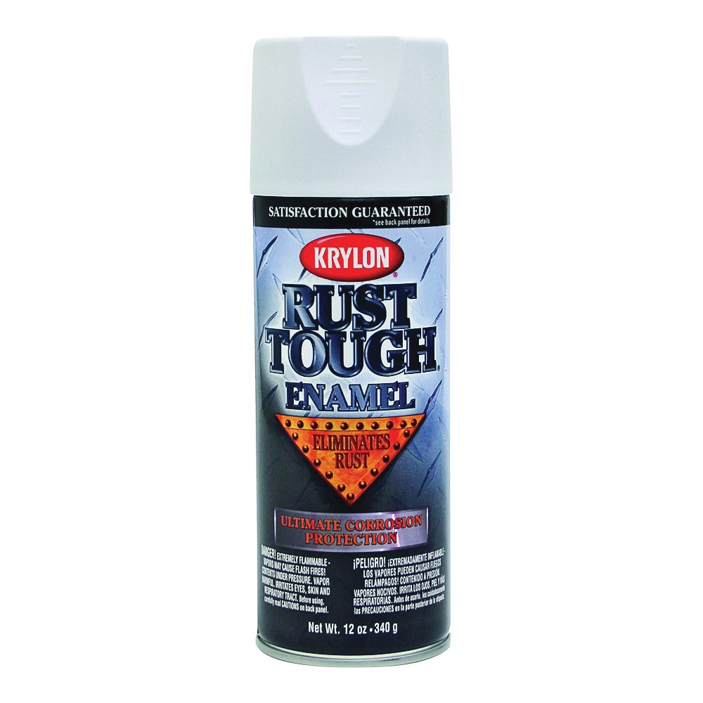 Rust Tough K09219007 Rust Preventative Spray Paint, Flat, White, 12 oz, Can