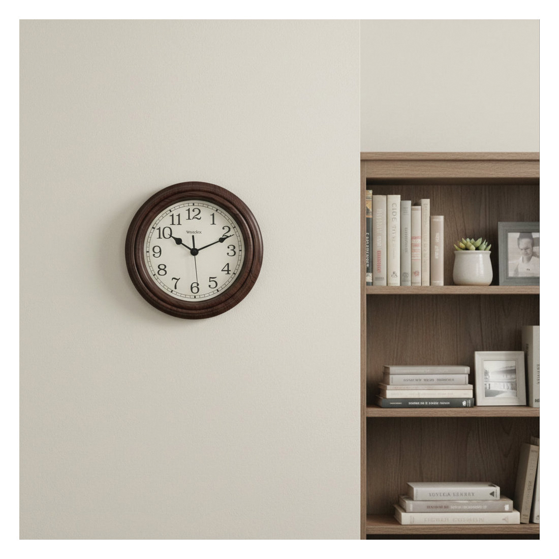 Westclox Classic Series 33883P Clock, Round, Almond Frame, Wood Clock Face, Analog - 3