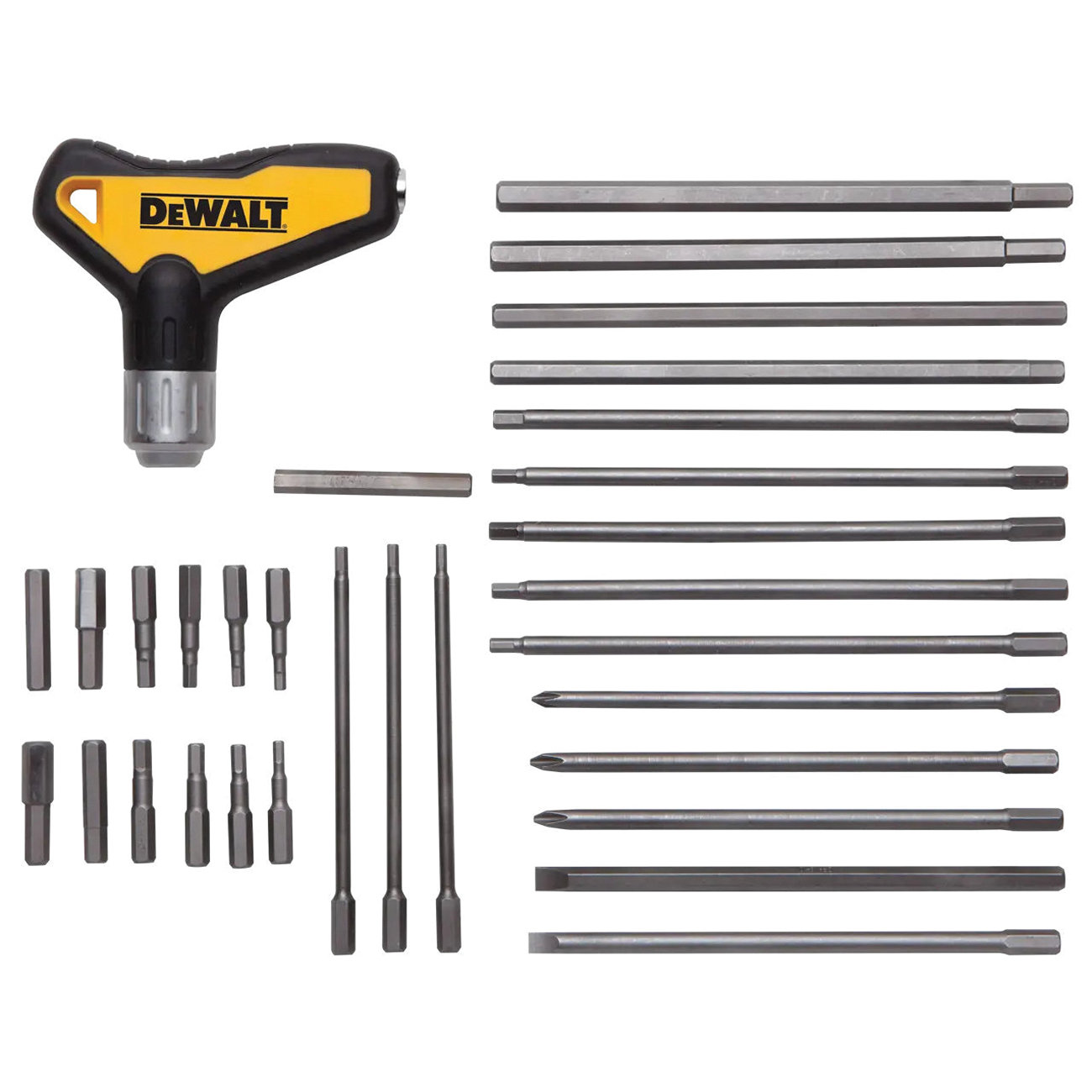 DEWALT DWHT70265 Hex Key Set, 31-Piece, Steel, Specifications: T-Handle - 2