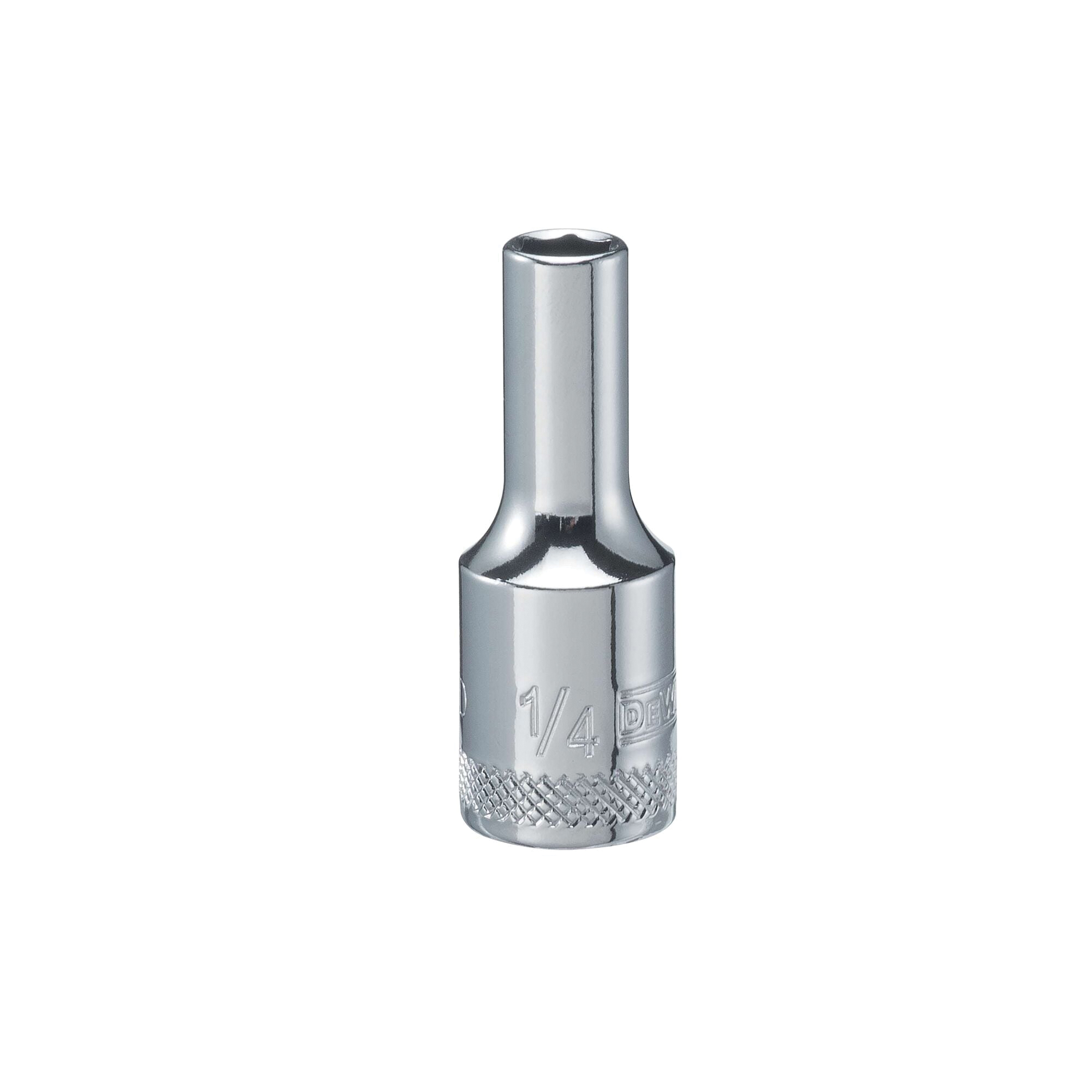 DWMT70840OSP Drive Hand Socket, 1/4 in Socket, 3/8 in Drive, 6-Point, Steel, Polished Chrome Vanadium