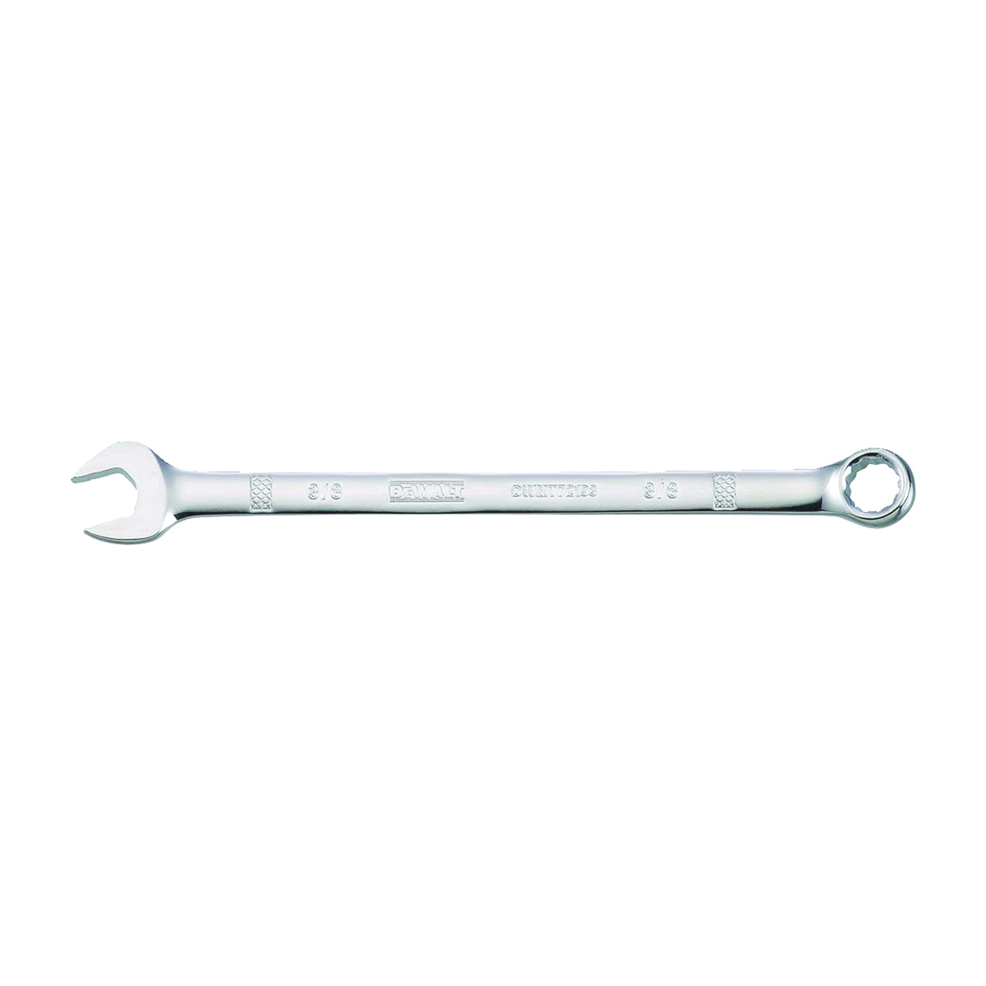 DWMT72193OSP Combination Wrench, SAE, 3/8 in Head, 5-5/32 in L, 12-Point, Steel, Chrome-Plated