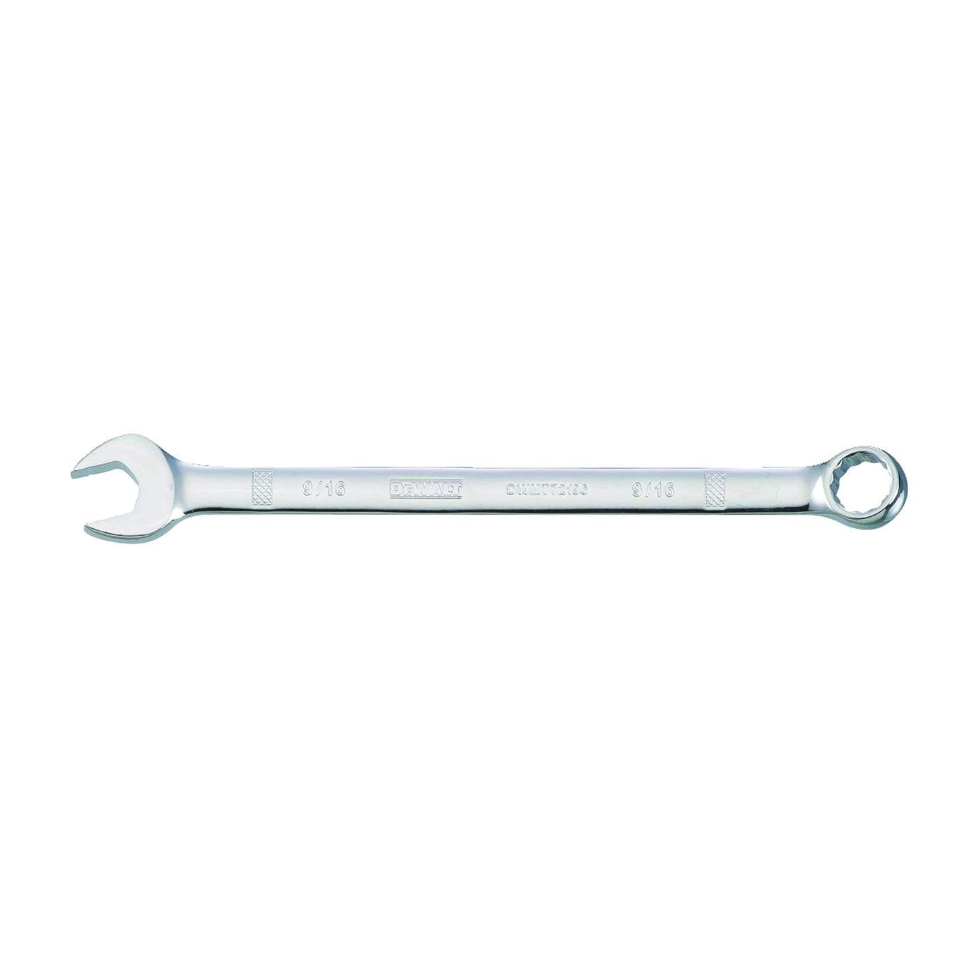 DWMT72196OSP Combination Wrench, SAE, 9/16 in Head, 7-5/32 in L, 12-Point, Steel, Chrome-Plated