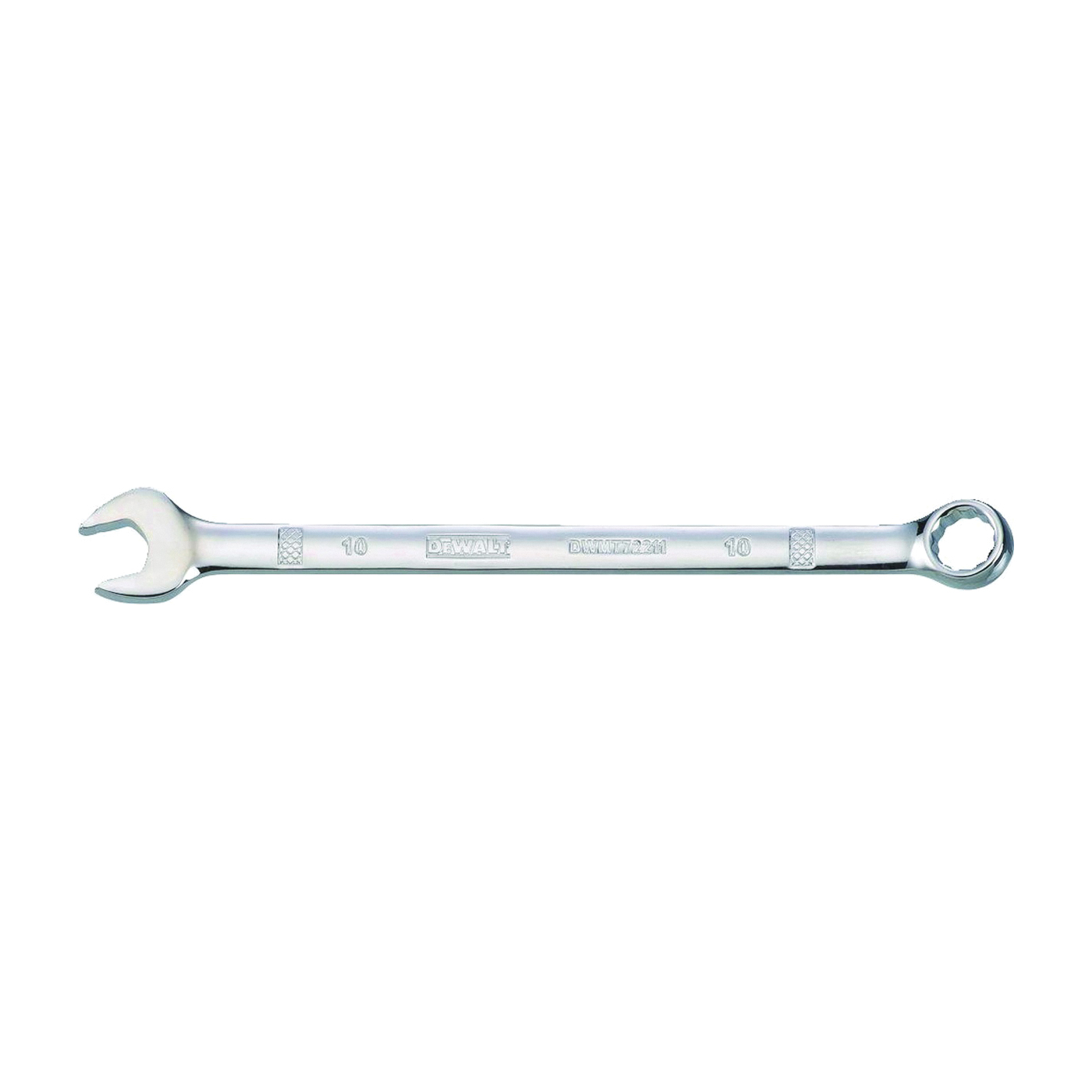 DWMT72211OSP Combination Wrench, Metric, 10 mm Head, 6-11/32 in L, 12-Point, Steel, Chrome-Plated