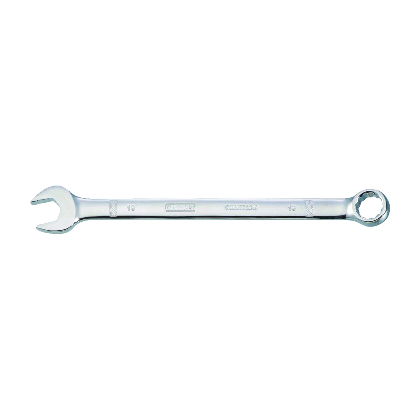DWMT72219OSP Combination Wrench, Metric, 18 mm Head, 9-13/32 in L, 12-Point, Steel, Chrome-Plated