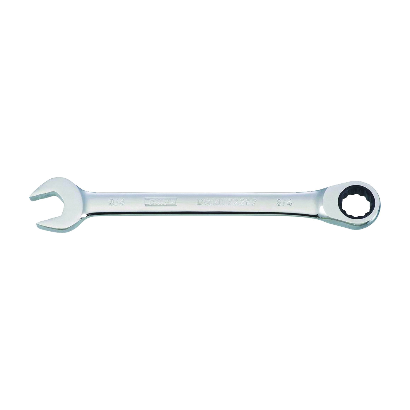 DWMT72297OSP Combination Wrench, SAE, 3/4 in Head, 9-11/16 in L, 12-Point, Steel, Chrome-Plated