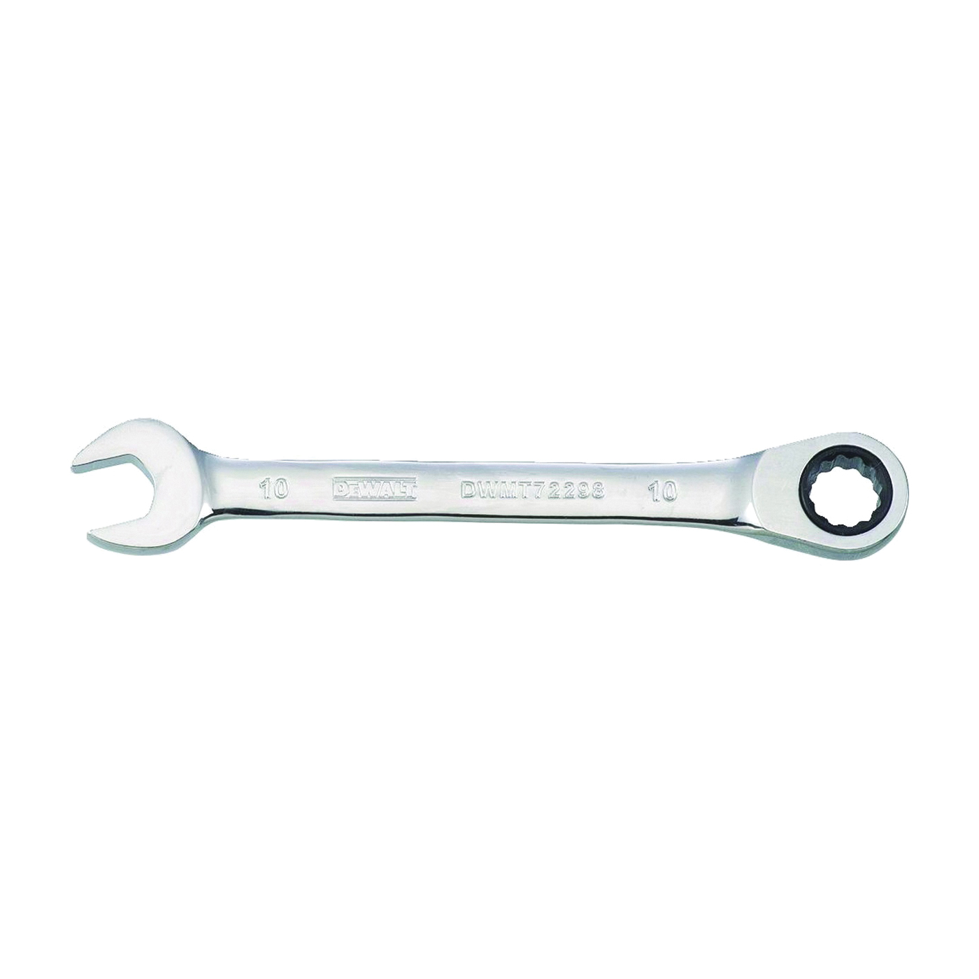 DWMT72298OSP Combination Wrench, Metric, 10 mm Head, 5-5/32 in L, 12-Point, Steel, Chrome-Plated