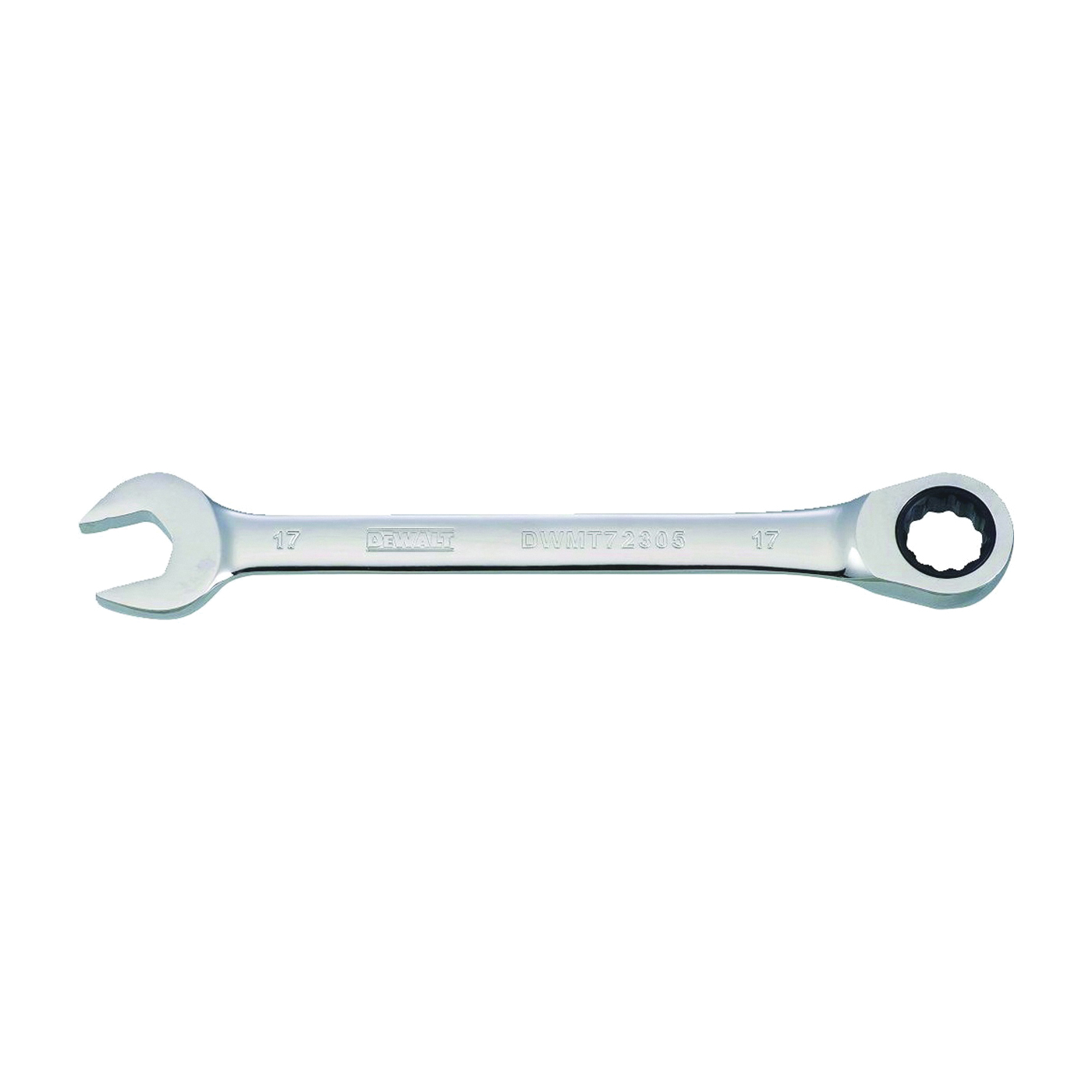 DWMT72305OSP Combination Wrench, Metric, 17 mm Head, 8-25/32 in L, 12-Point, Steel, Chrome-Plated