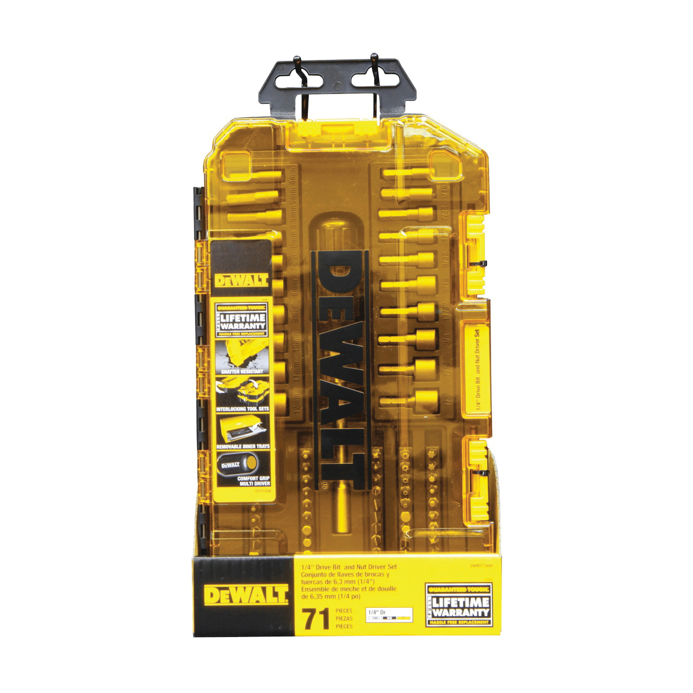 DWMT73808 Multi-Bit and Nut Driver Set, 70-Piece, Chrome-Plated