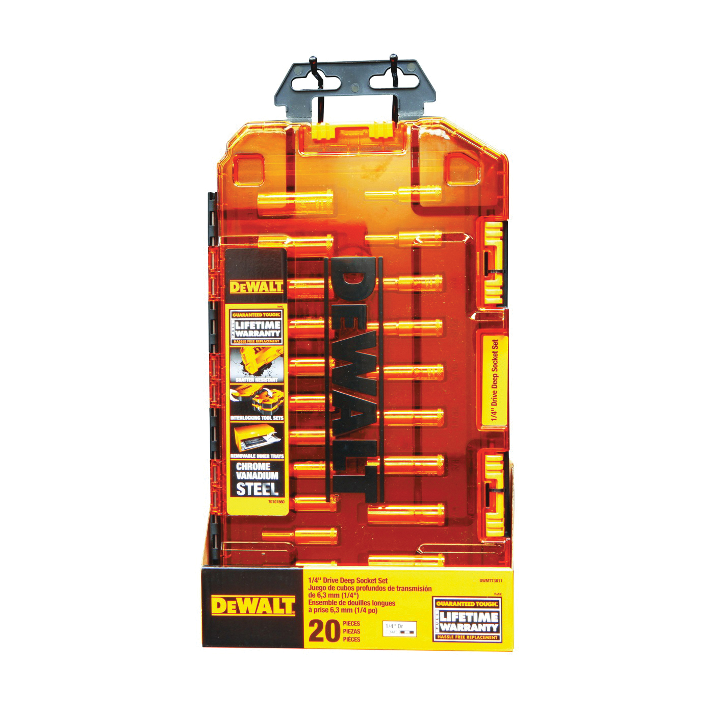 DWMT73811 Socket Set, Steel, Chrome-Plated