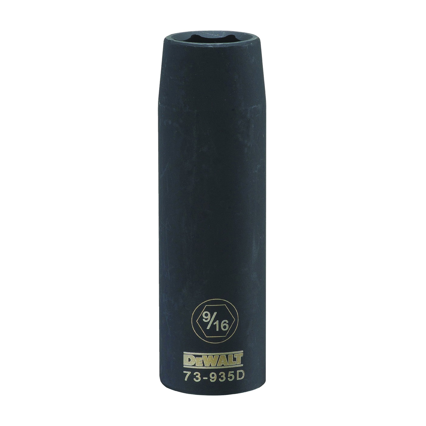 DWMT73935OSP Impact Socket, 9/16 in Socket, 1/2 in Drive, 6-Point, CR-440 Steel, Black Oxide