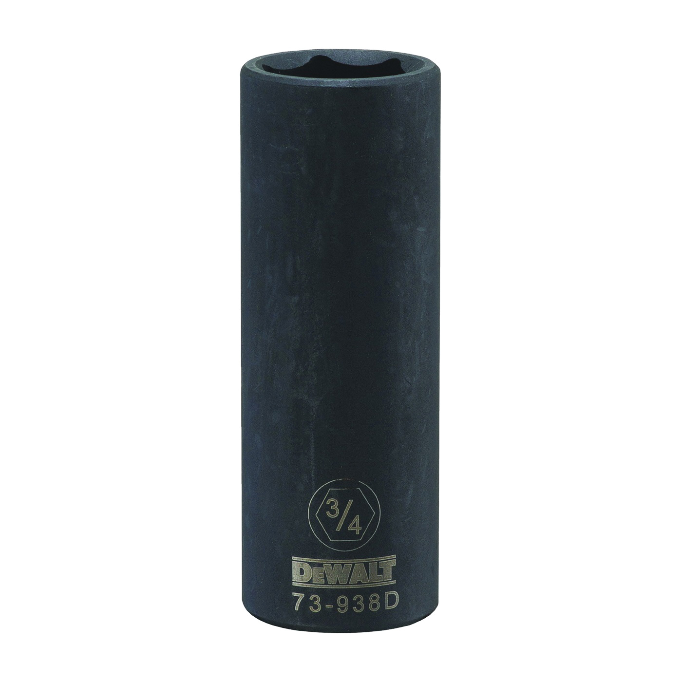 DWMT73938OSP Impact Socket, 3/4 in Socket, 1/2 in Drive, 6-Point, CR-440 Steel, Black Oxide