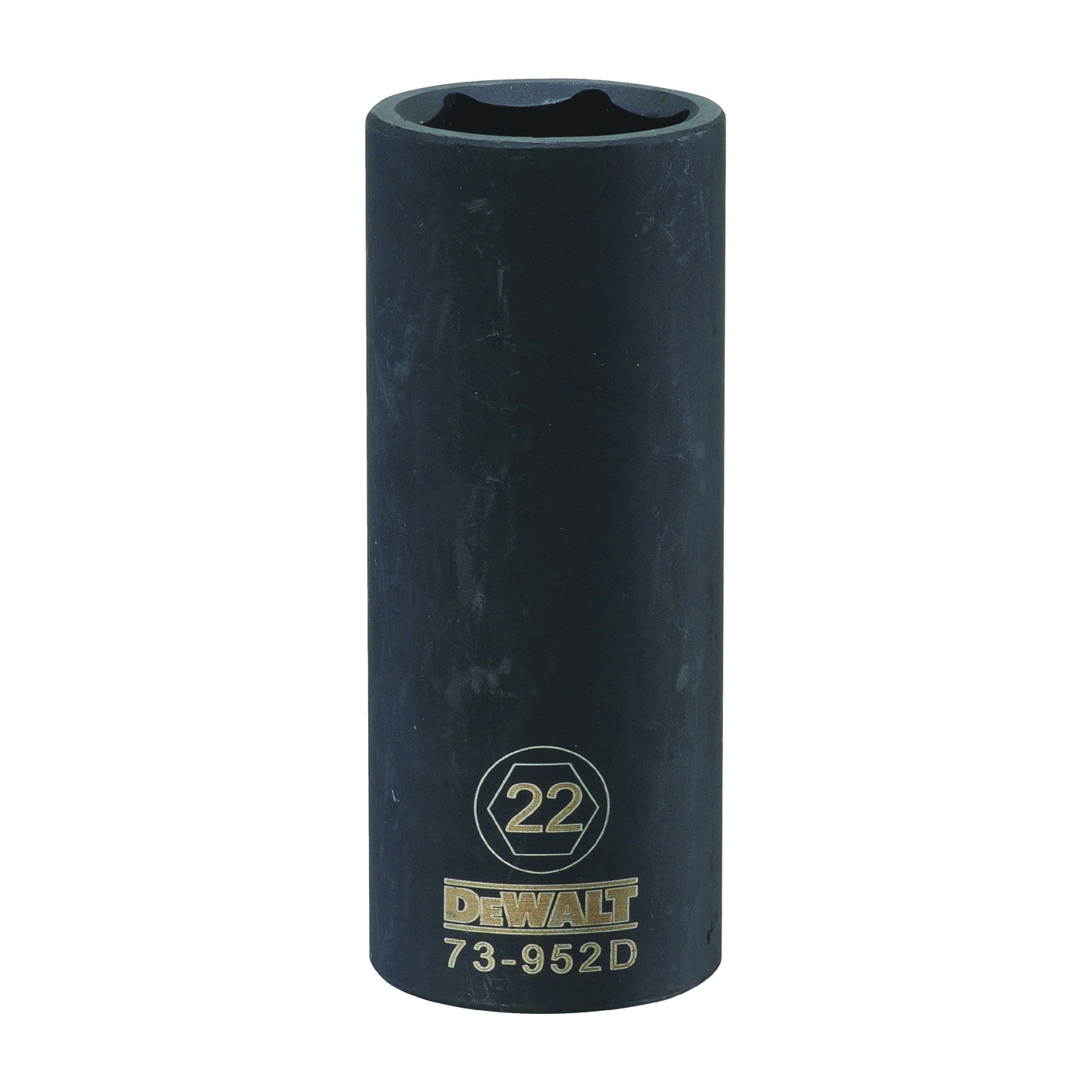 DWMT73952OSP Impact Socket, 22 mm Socket, 1/2 in Drive, 6-Point, CR-440 Steel, Black Oxide