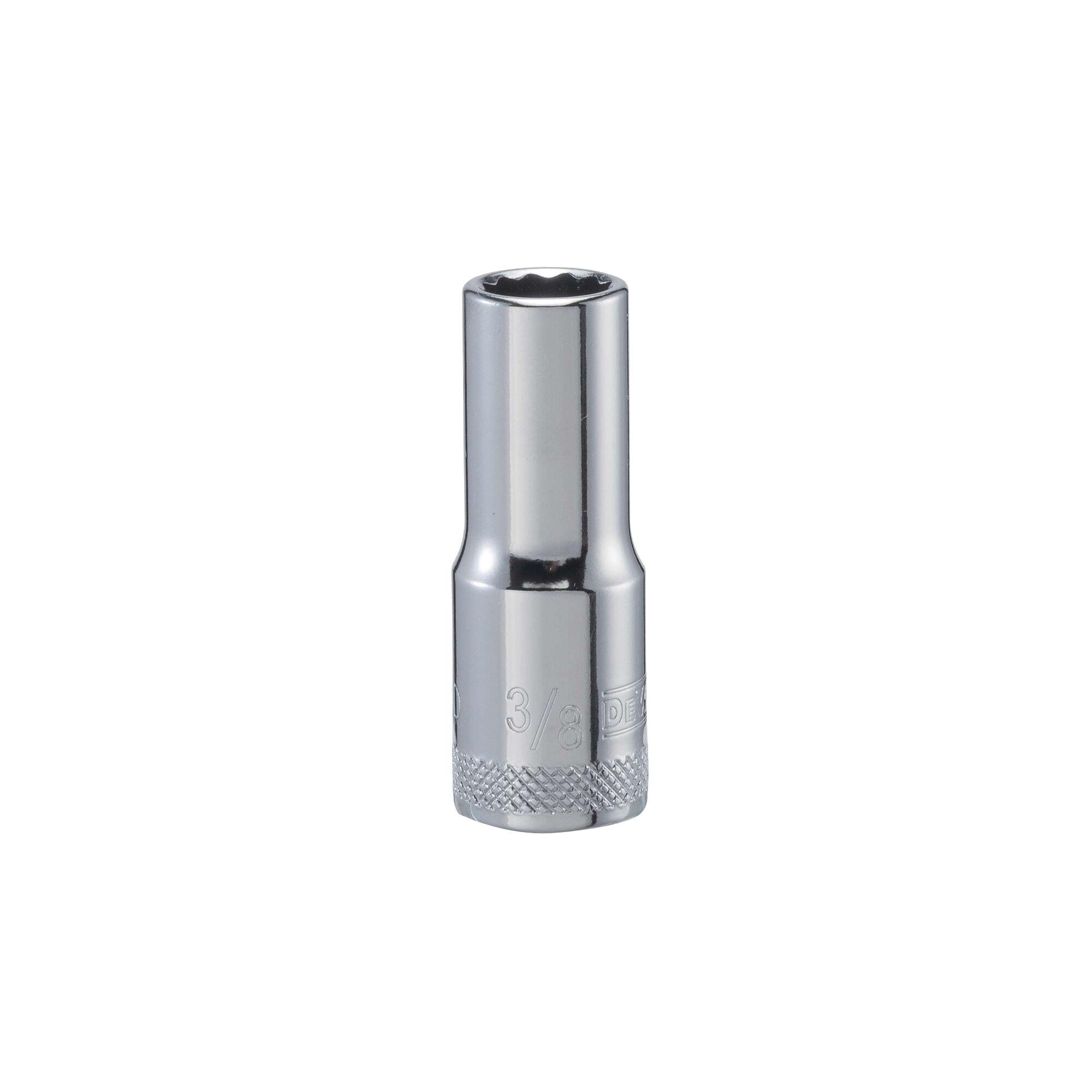 DWMT74143OSP Drive Hand Socket, 3/8 in Socket, 3/8 in Drive, 12-Point, Steel, Polished Chrome Vanadium
