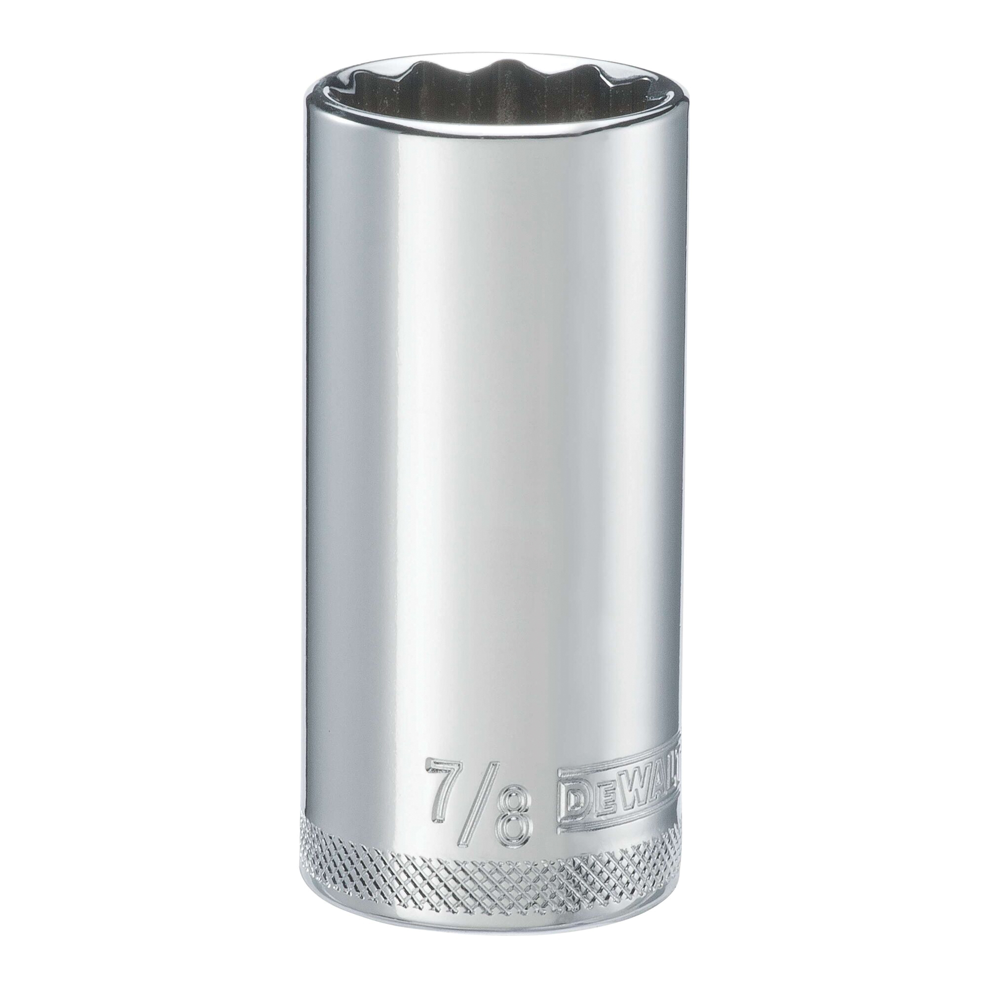 DWMT74147OSP Drive Hand Socket, 7/8 in Socket, 3/8 in Drive, 12-Point, Steel, Polished Chrome Vanadium