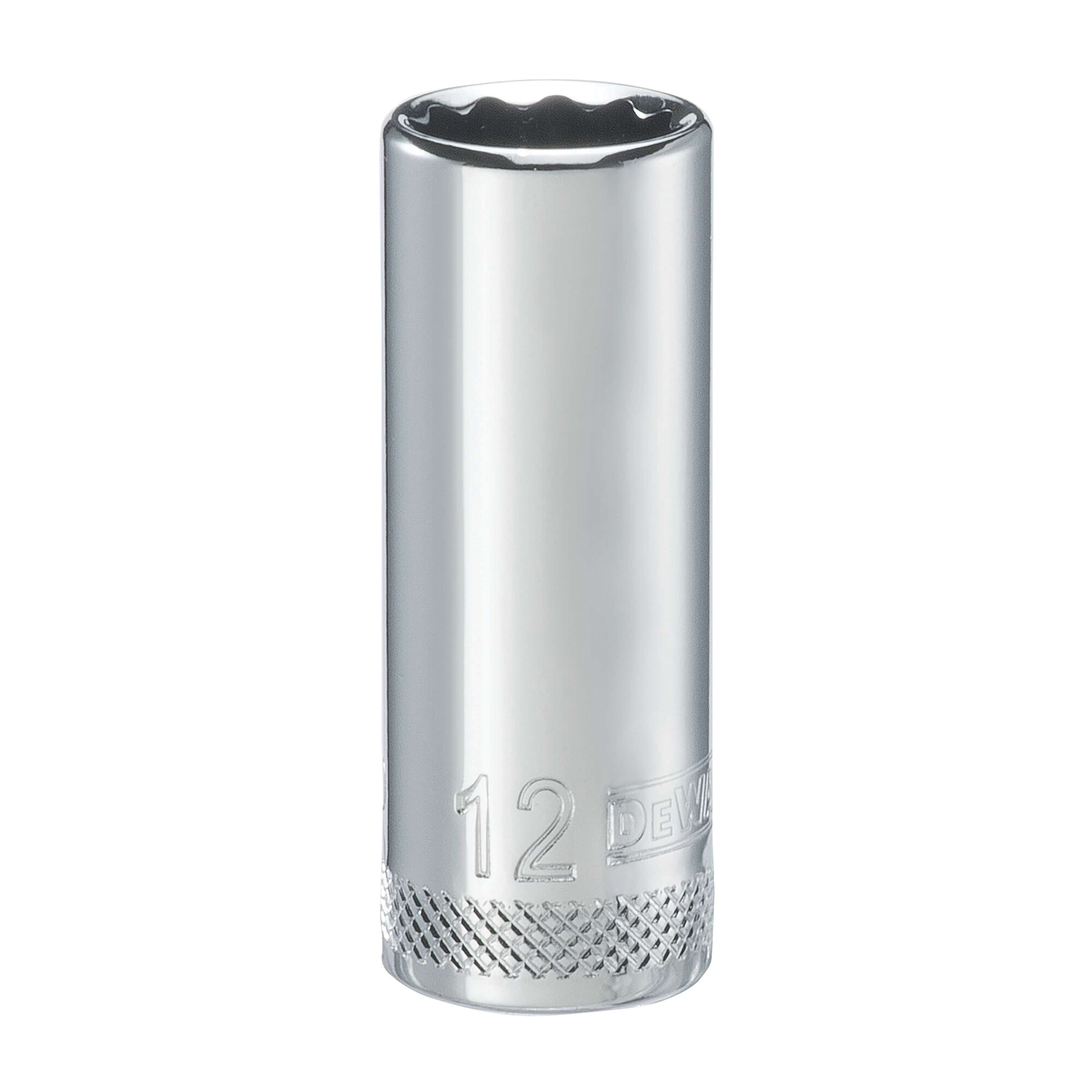 DWMT74504OSP Drive Hand Socket, 12 mm Socket, 3/8 in Drive, 12-Point, Steel, Polished Chrome Vanadium