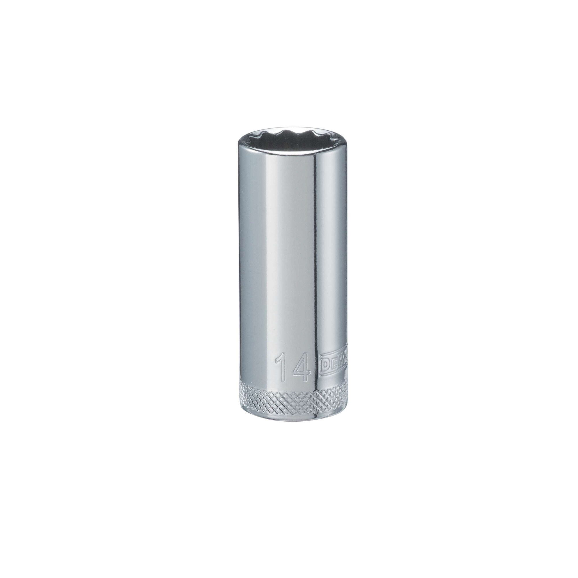 DWMT74506OSP Drive Hand Socket, 14 mm Socket, 3/8 in Drive, 12-Point, Steel, Polished Chrome Vanadium