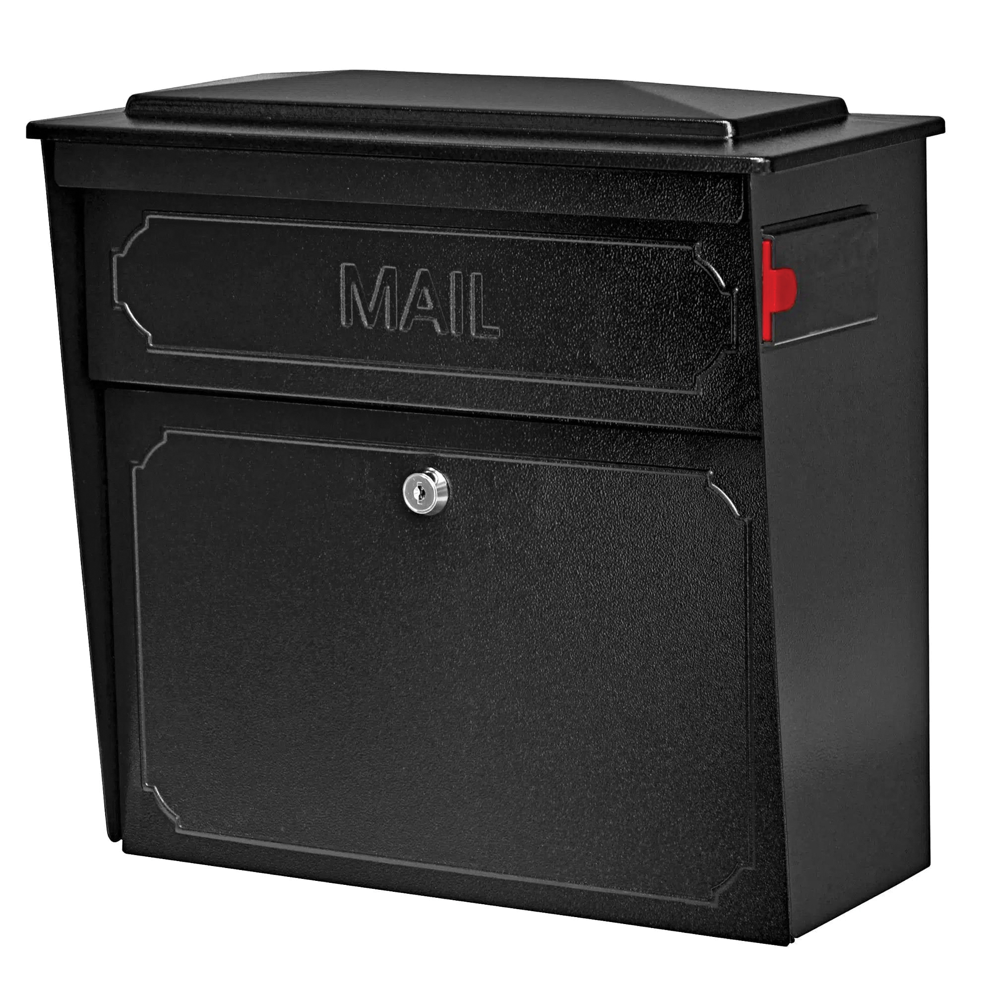Mail Boss 7172 Townhouse MailBox, Steel, Galvanized/Powder-Coated, Black, 15-3/4 in W, 7-1/2 in D, 16 in H - 1