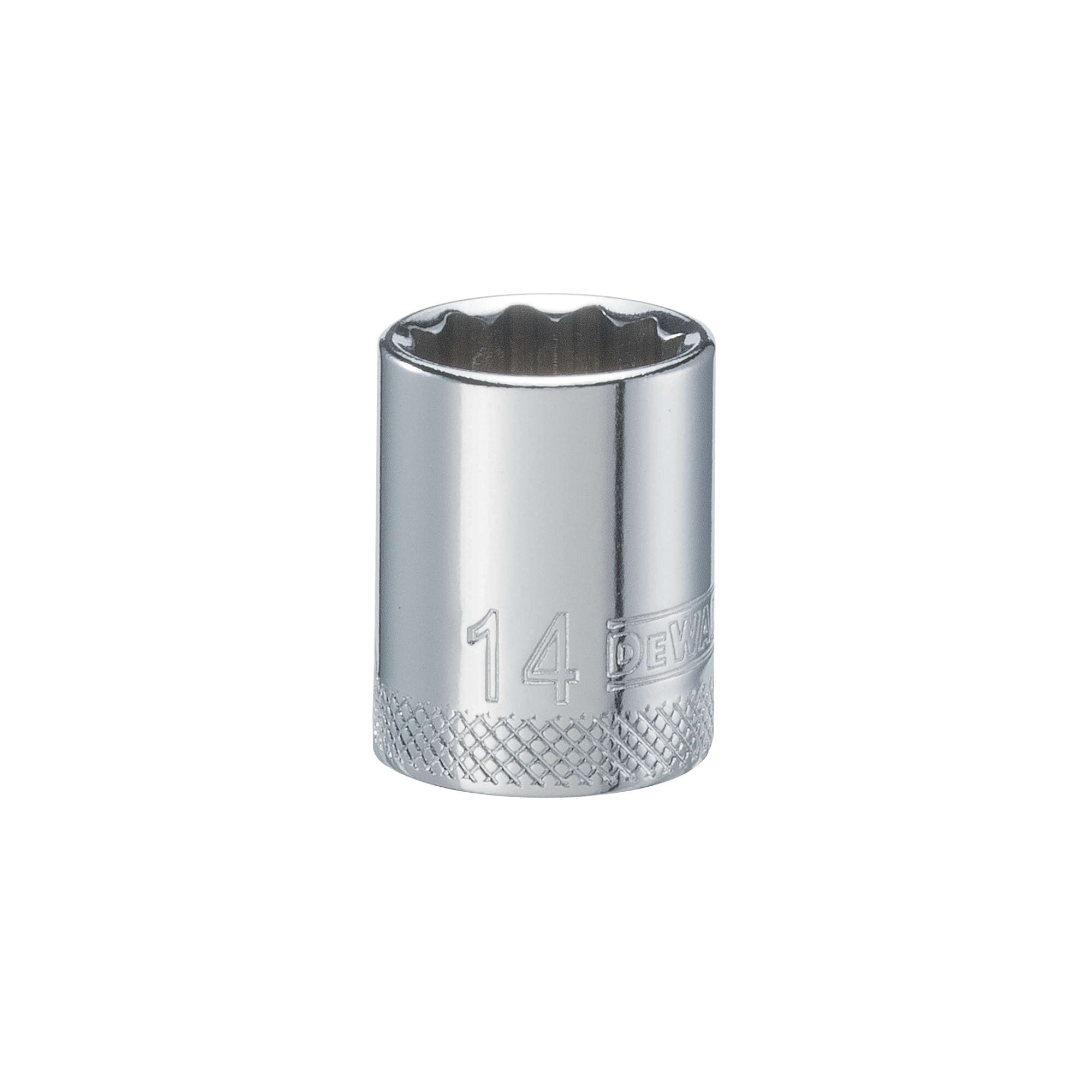 DWMT74519OSP Drive Hand Socket, 14 mm Socket, 3/8 in Drive, 12-Point, Steel, Polished Chrome Vanadium