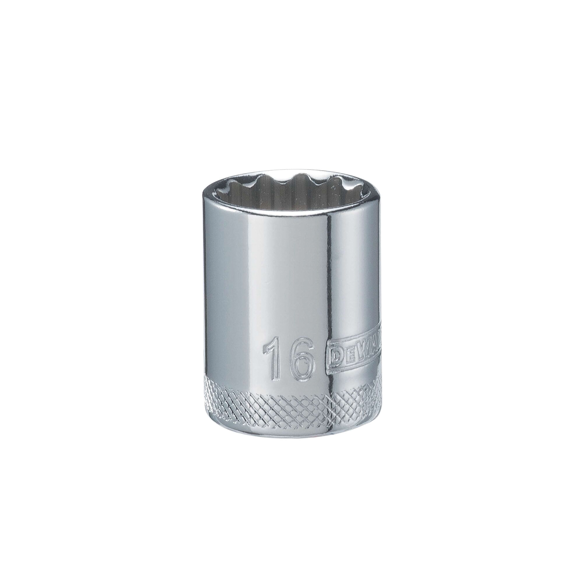 DWMT74521OSP Drive Hand Socket, 16 mm Socket, 3/8 in Drive, 12-Point, Steel, Polished Chrome Vanadium