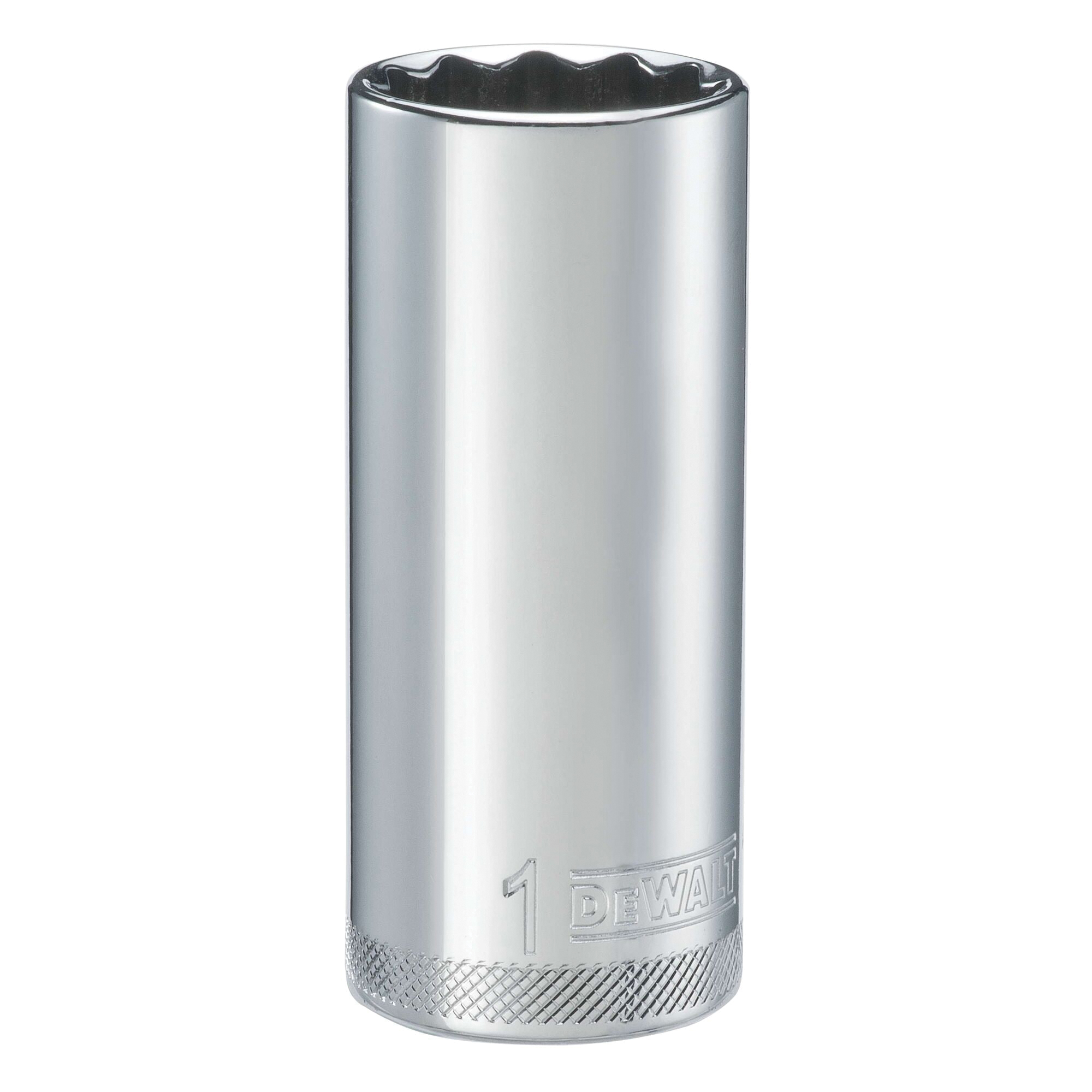 DWMT74535OSP Drive Hand Socket, 1 in Socket, 1/2 in Drive, 12-Point, Steel, Polished Chrome Vanadium