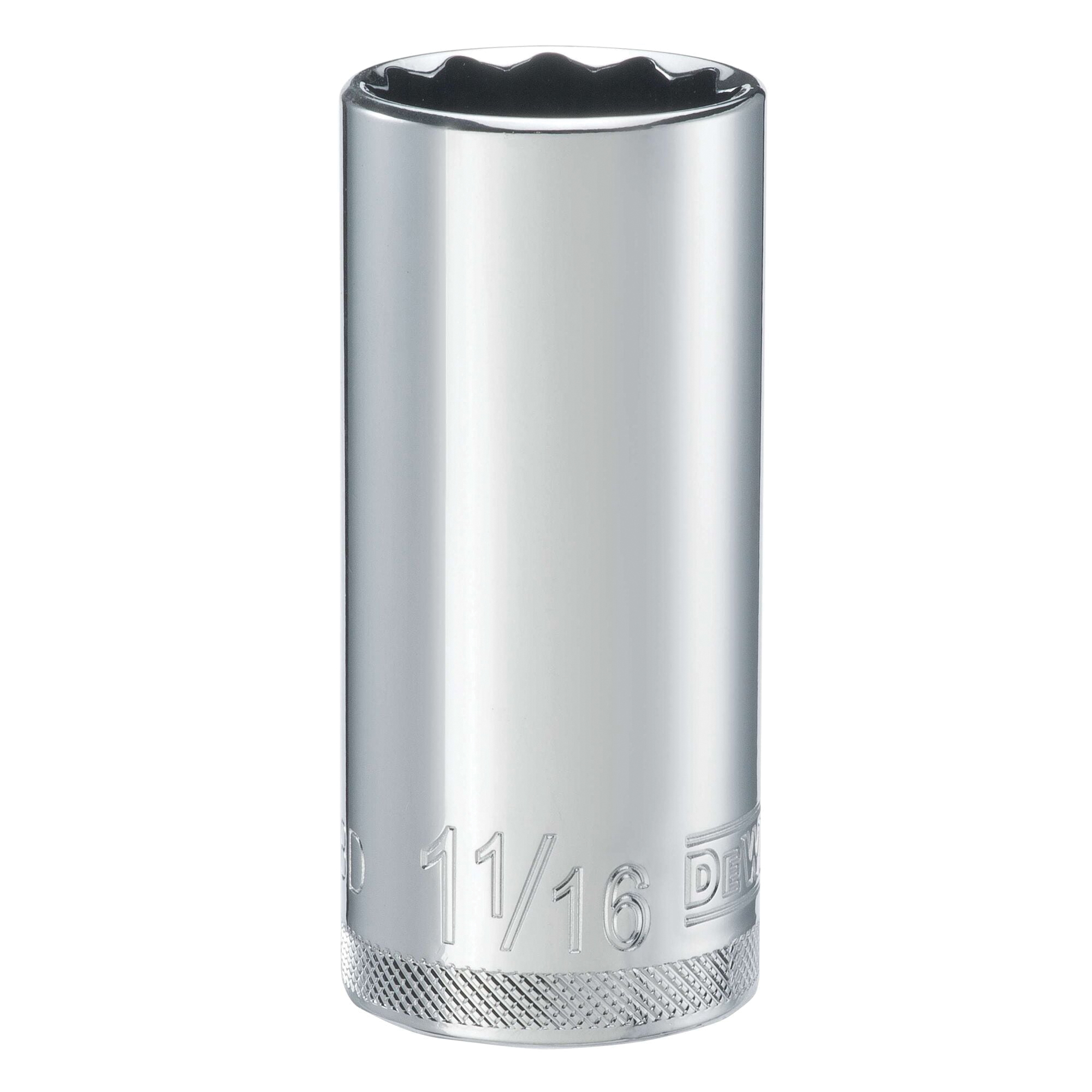 DWMT74538OSP Drive Hand Socket, 1-1/16 in Socket, 1/2 in Drive, 12-Point, Steel, Polished Chrome Vanadium