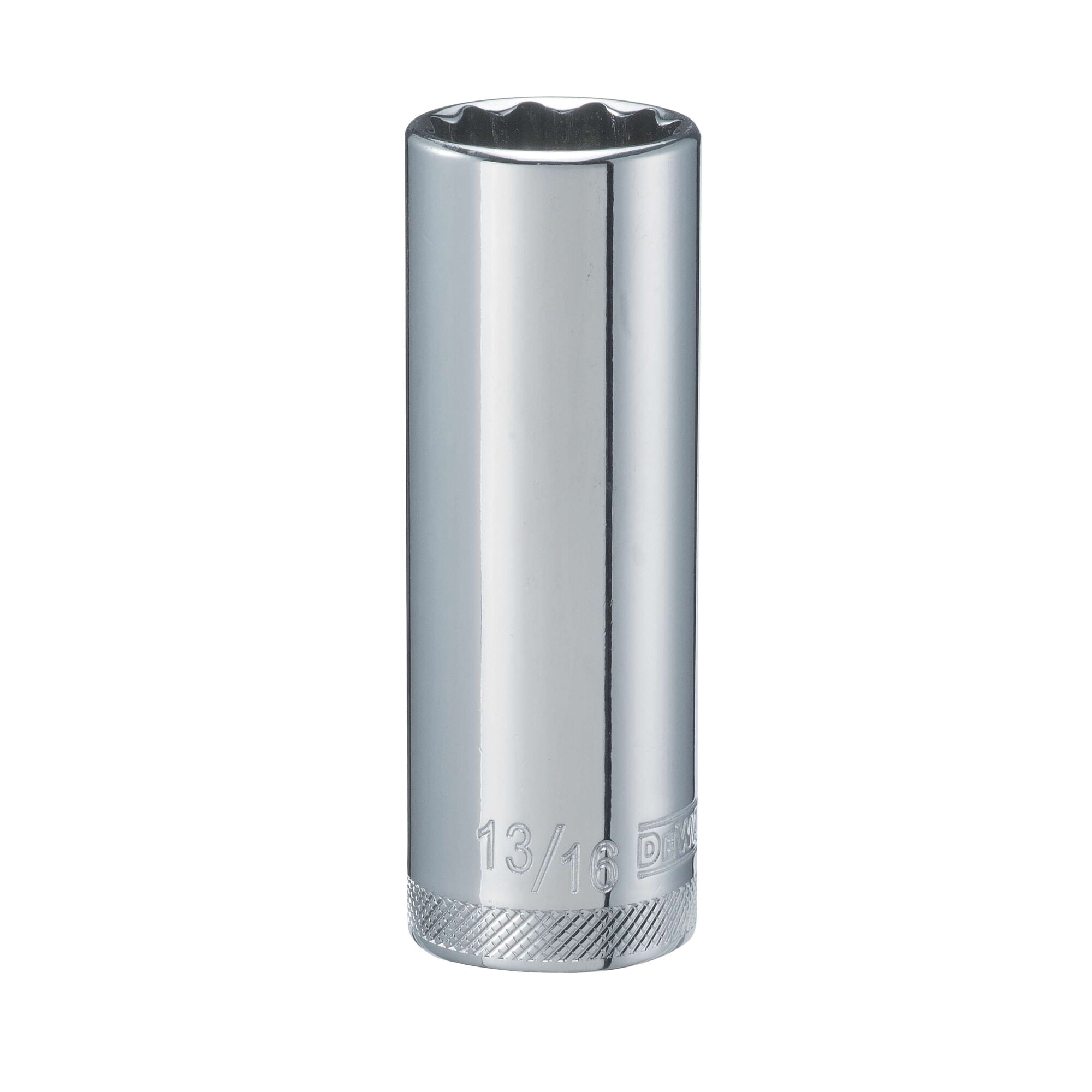 DWMT74543OSP Drive Hand Socket, 13/16 in Socket, 1/2 in Drive, 12-Point, Steel, Polished Chrome Vanadium