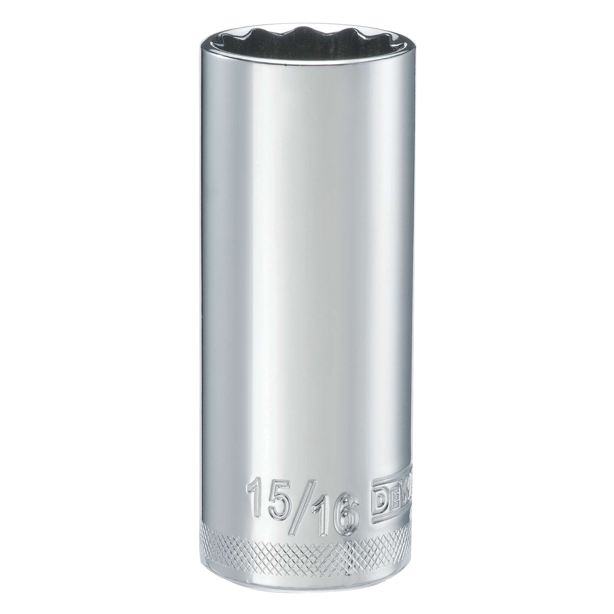 DWMT74546OSP Drive Hand Socket, 15/16 in Socket, 1/2 in Drive, 12-Point, Steel, Polished Chrome Vanadium