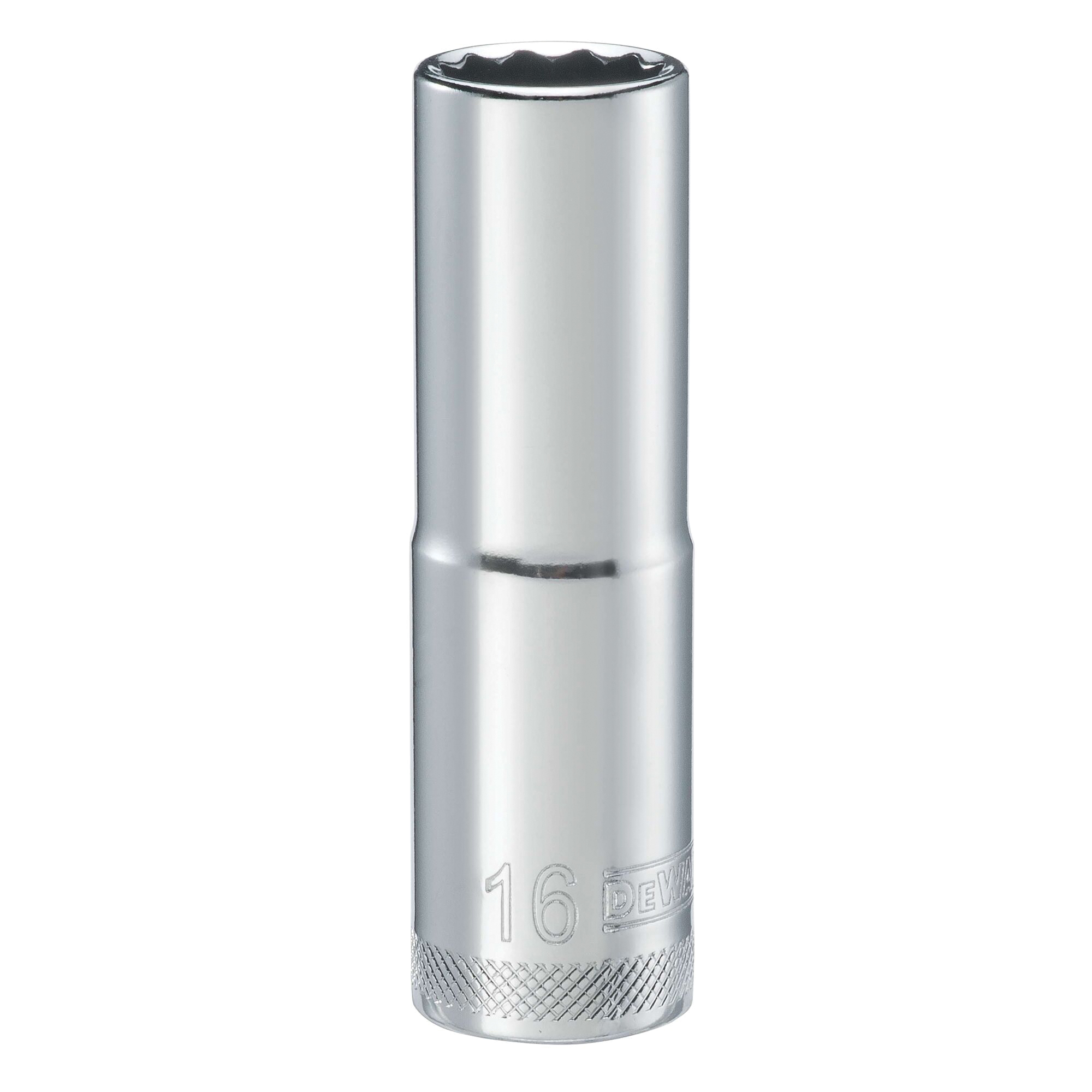 DWMT74547OSP Drive Hand Socket, 16 mm Socket, 1/2 in Drive, 12-Point, Steel, Polished Chrome Vanadium