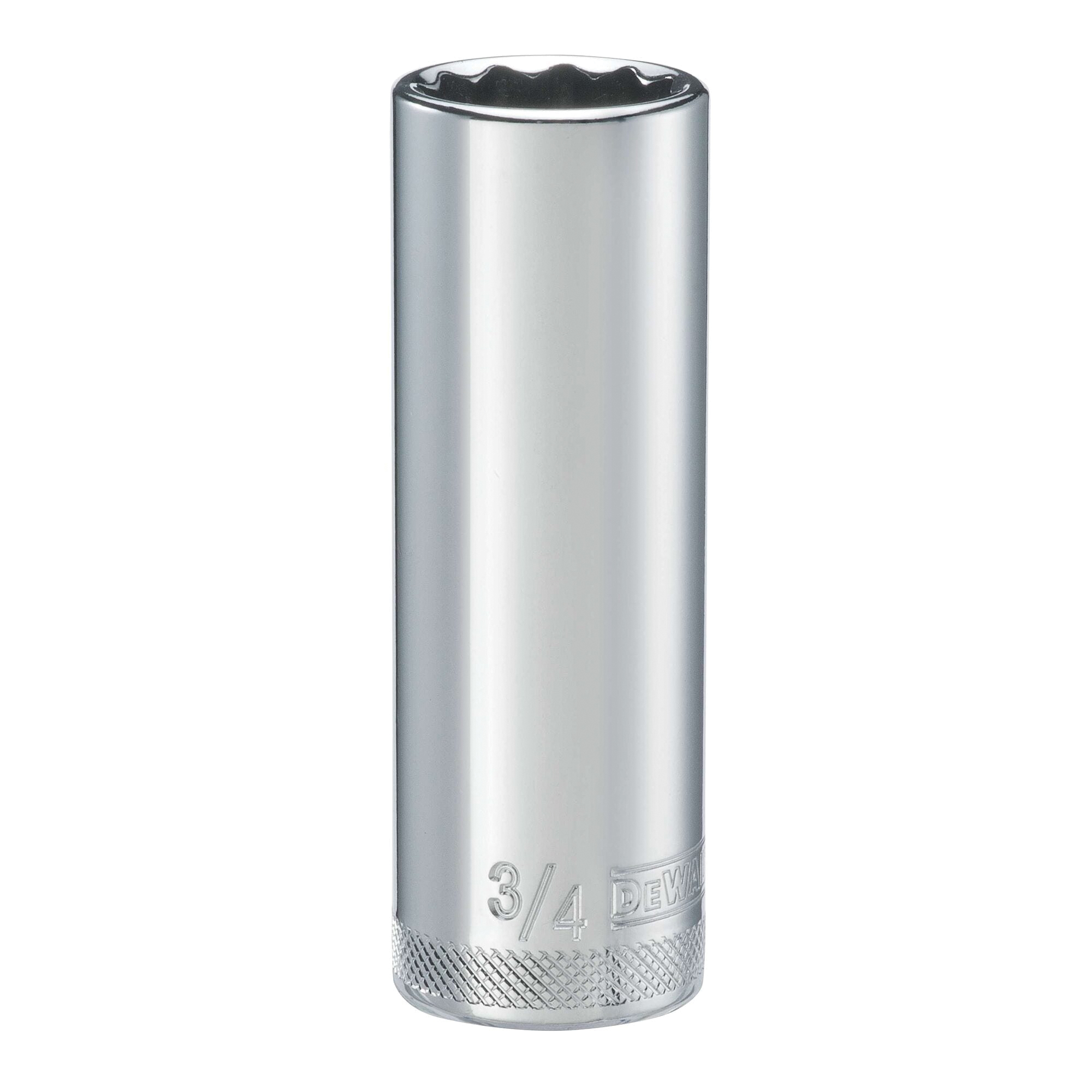 DWMT74554OSP Drive Hand Socket, 3/4 in Socket, 1/2 in Drive, 12-Point, Steel, Polished Chrome Vanadium