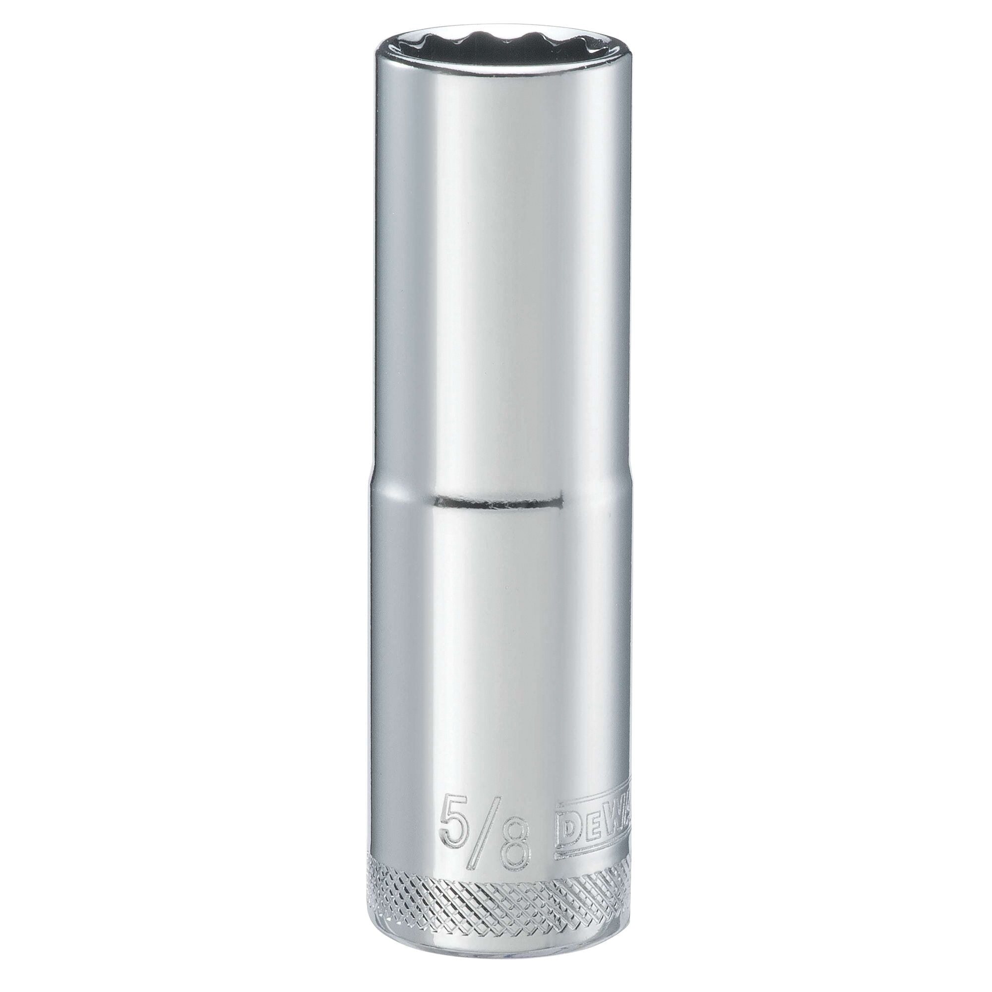 DWMT74555OSP Drive Hand Socket, 5/8 in Socket, 1/2 in Drive, 12-Point, Steel, Polished Chrome Vanadium