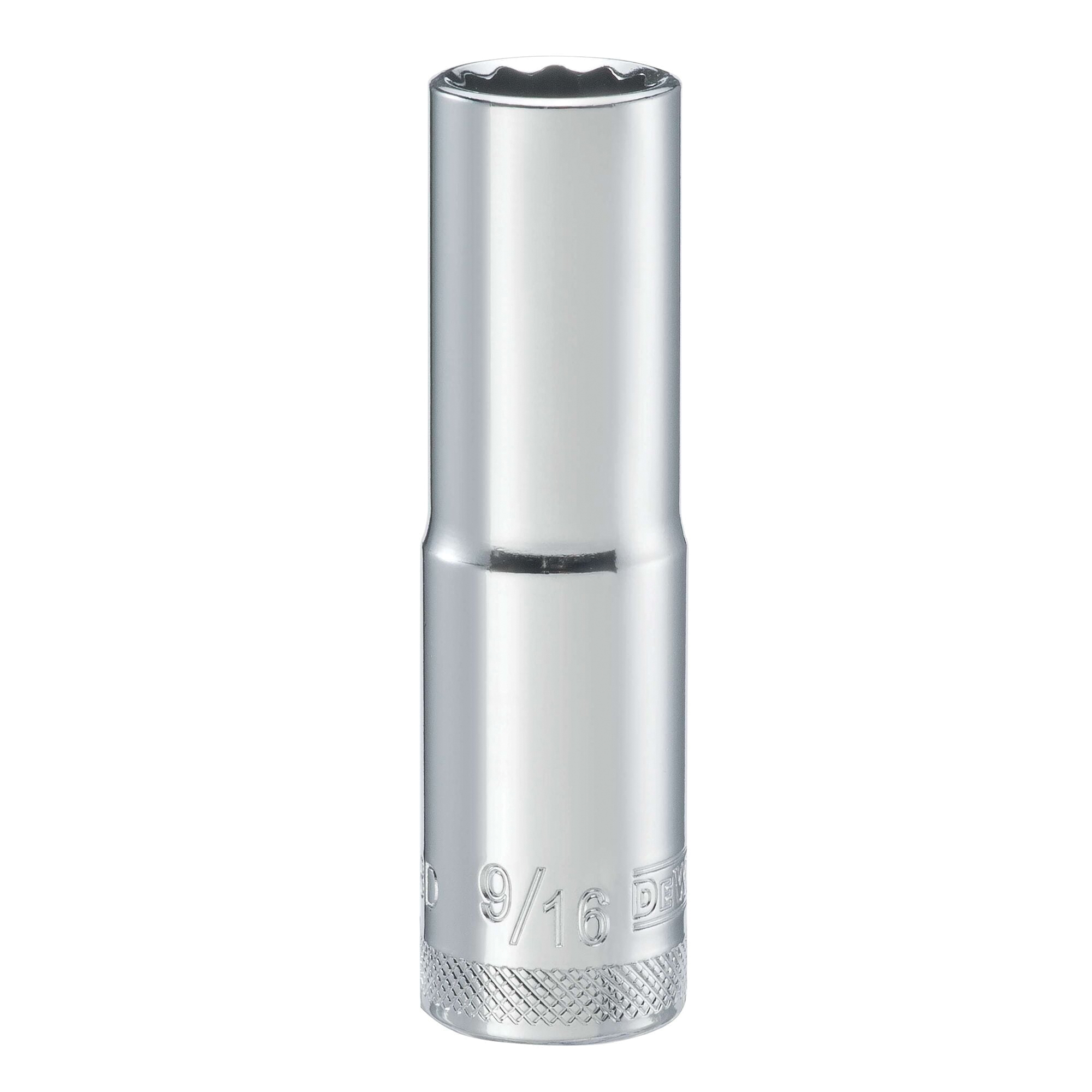 DWMT74558OSP Drive Hand Socket, 9/16 in Socket, 1/2 in Drive, 12-Point, Steel, Polished Chrome Vanadium