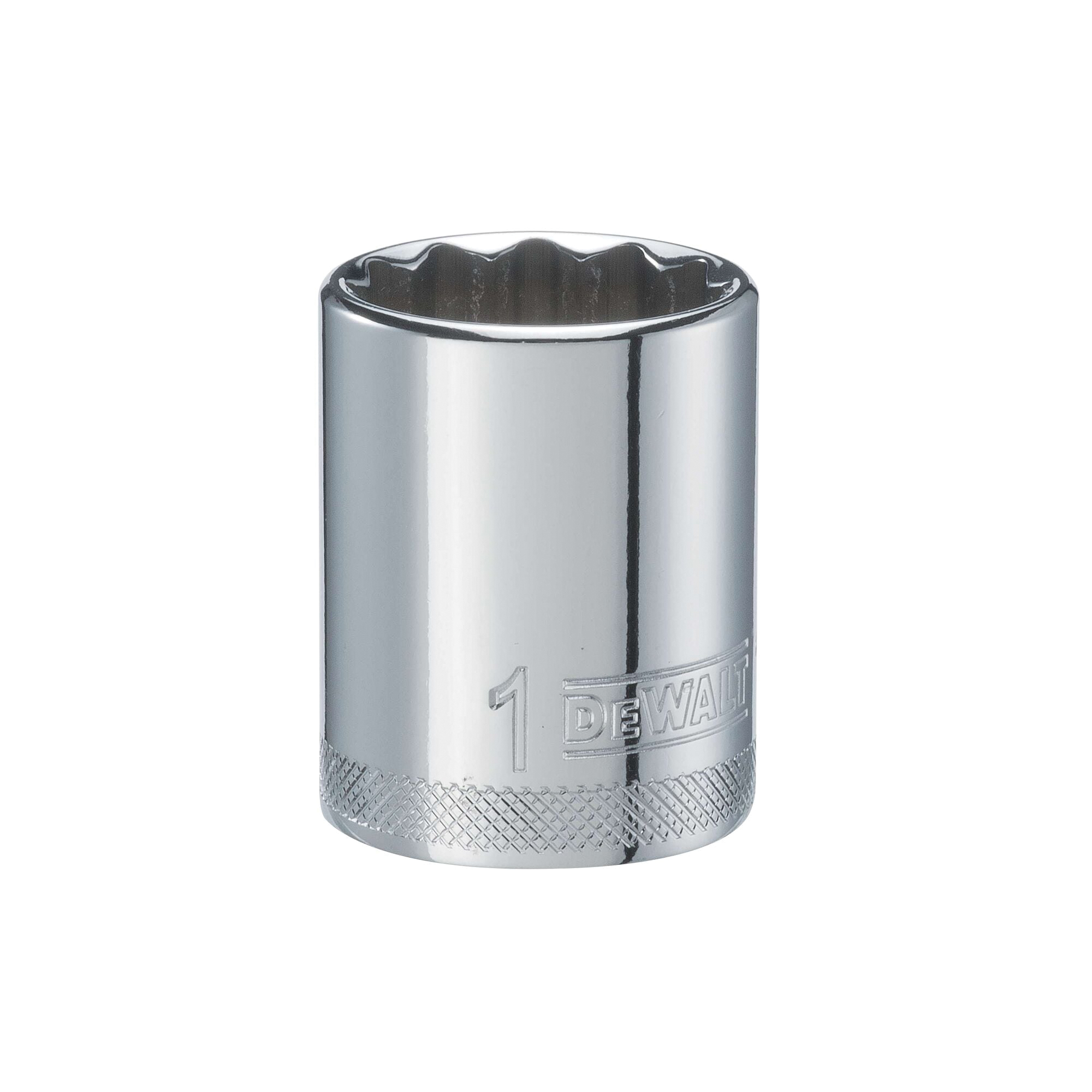 DWMT74559OSP Drive Hand Socket, 1 in Socket, 1/2 in Drive, 12-Point, Steel, Polished Chrome Vanadium
