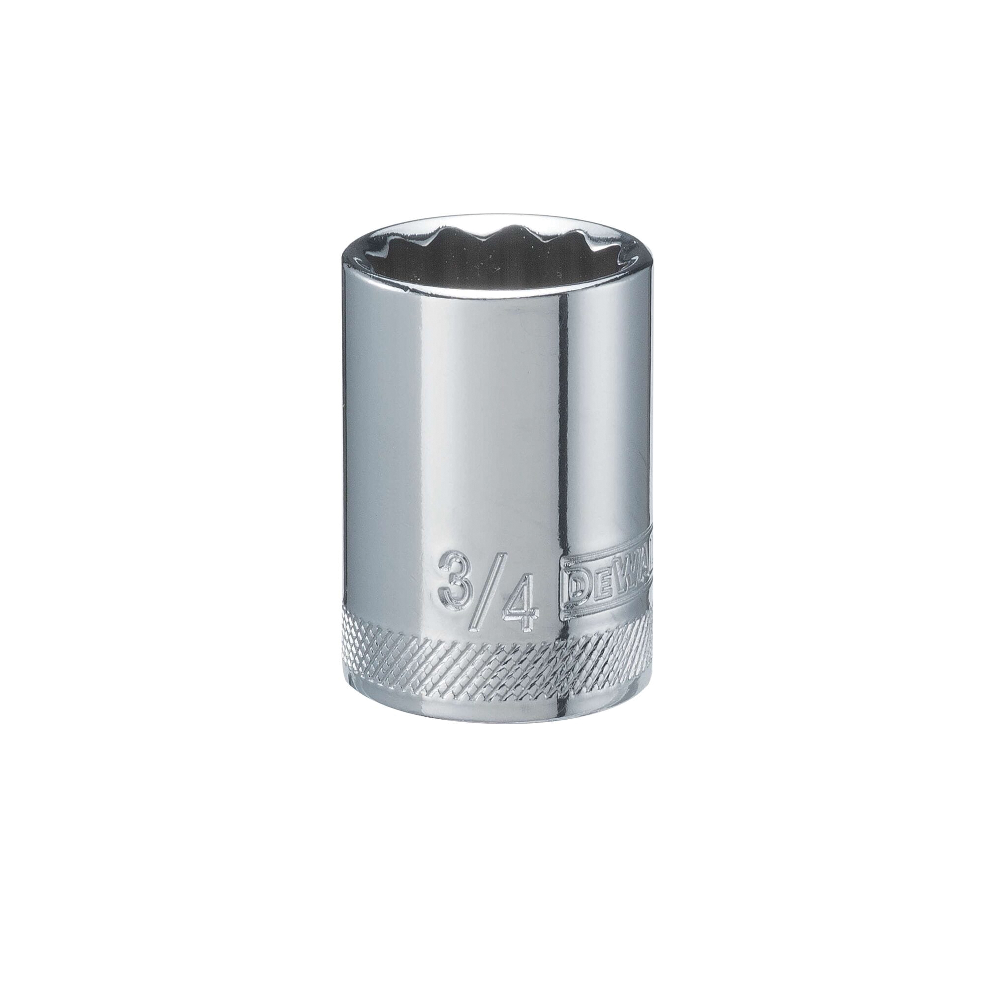 DWMT74586OSP Drive Hand Socket, 3/4 in Socket, 1/2 in Drive, 12-Point, Steel, Polished Chrome Vanadium