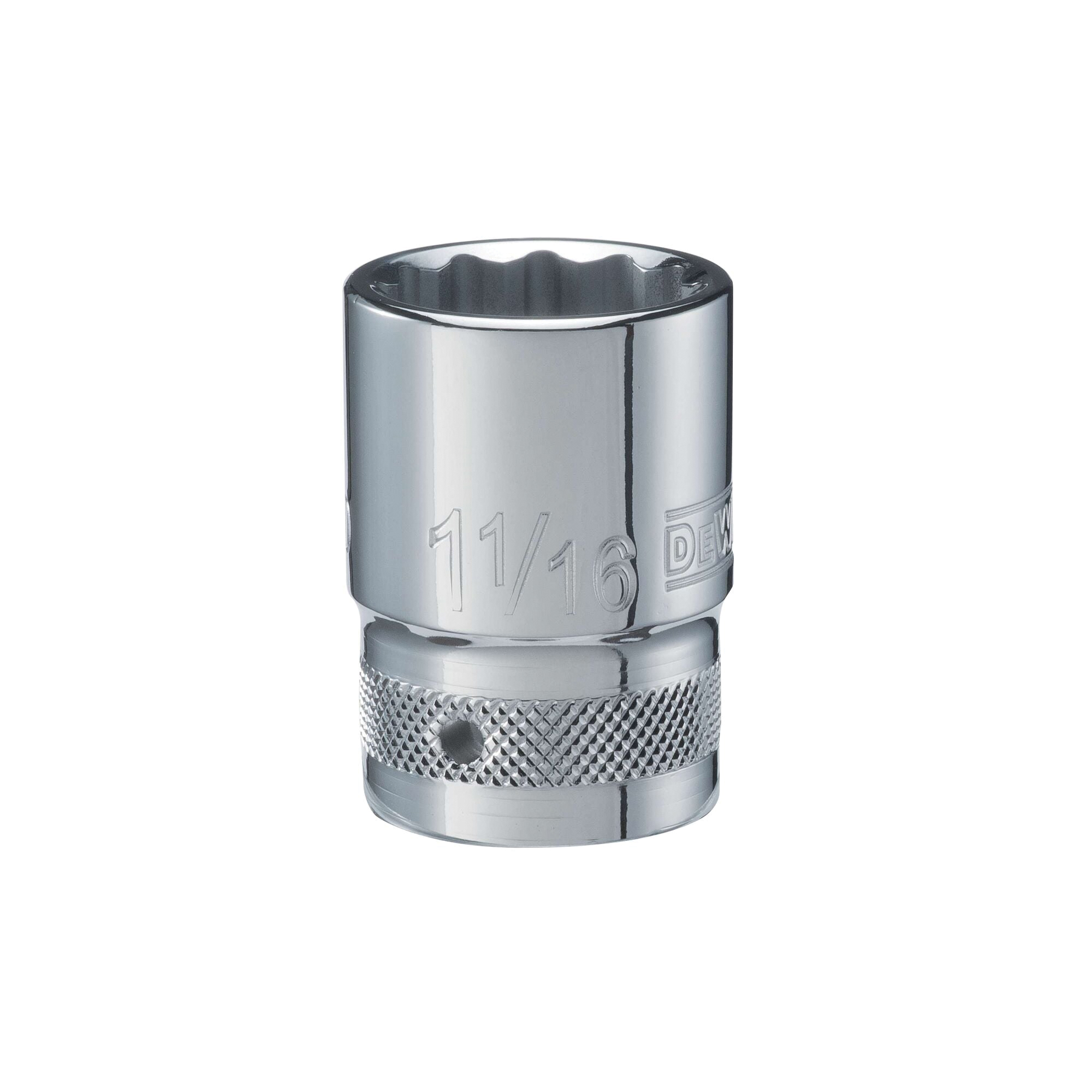 DWMT74594OSP Drive Hand Socket, 1-1/16 in Socket, 3/4 in Drive, 12-Point, Steel, Polished Chrome Vanadium
