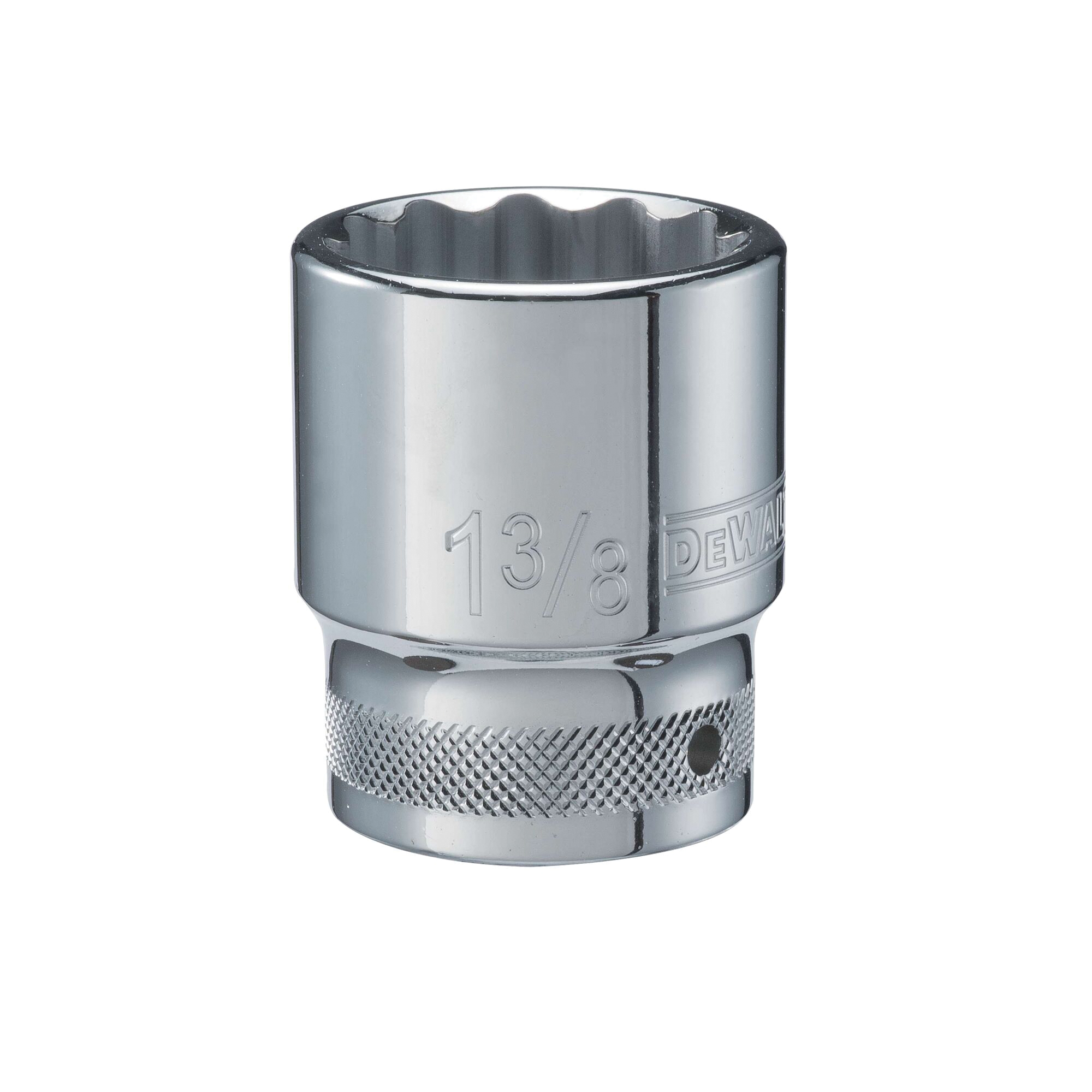 DWMT74600OSP Drive Hand Socket, 1-3/8 in Socket, 3/4 in Drive, 12-Point, Steel, Polished Chrome Vanadium