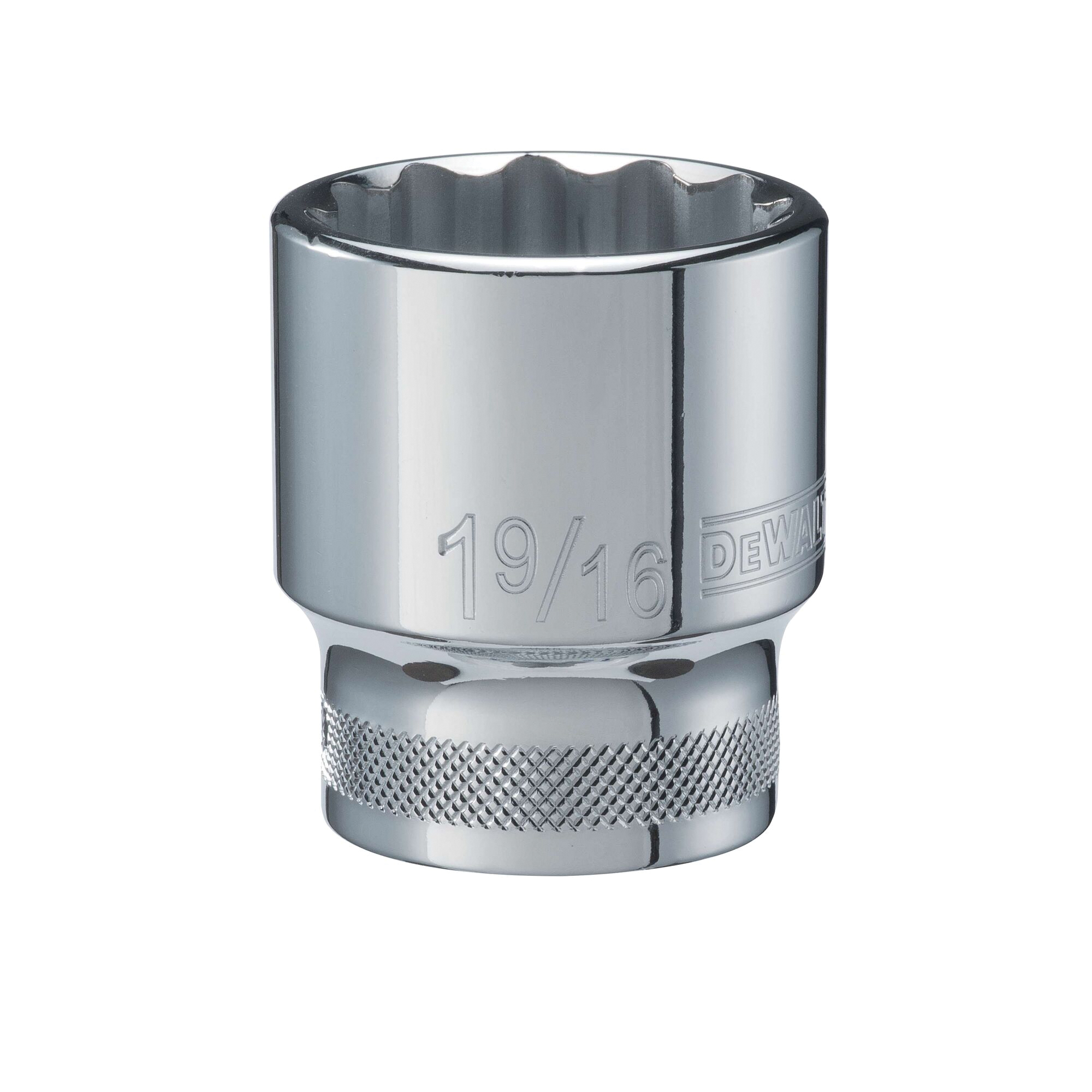 DWMT74606OSP Drive Hand Socket, 1-9/16 in Socket, 3/4 in Drive, 12-Point, Steel, Polished Chrome Vanadium