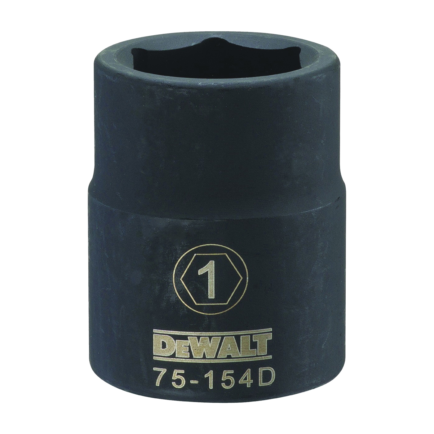 DWMT75154OSP Impact Socket, 1 in Socket, 23/32 in D Socket, 3/4 in Drive, 6-Point, CR-440 Steel, Black Oxide